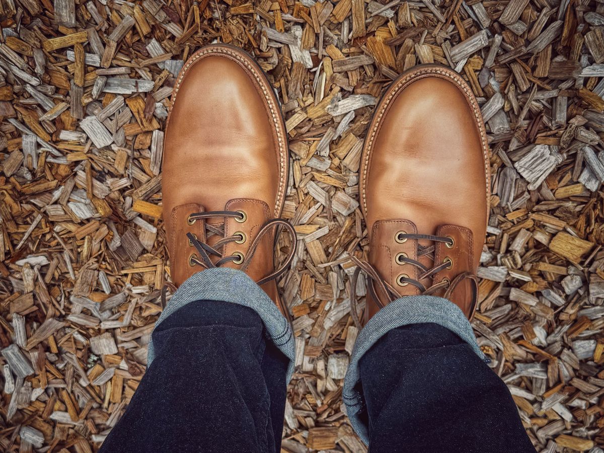 Photo by BootScootBougie on October 19, 2025 of the Grant Stone Diesel Boot in Horween Dune Chromexcel.