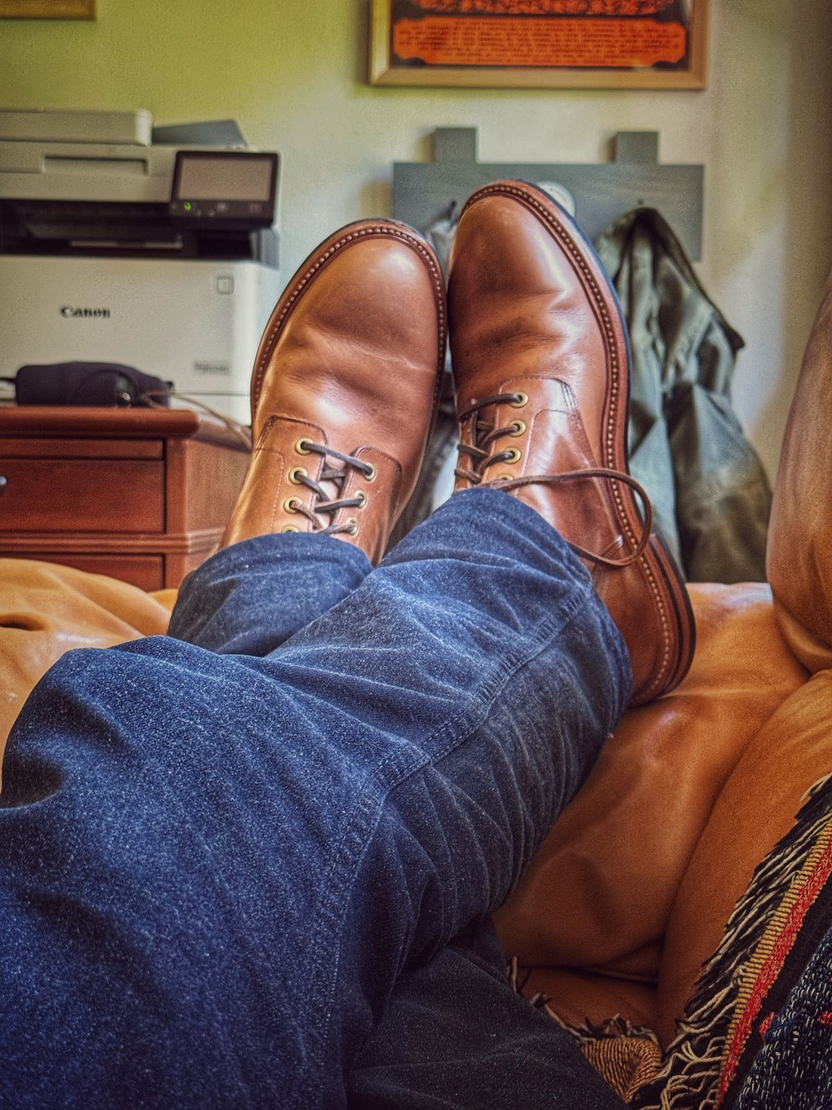 Photo by BootScootBougie on November 5, 2025 of the Grant Stone Diesel Boot in Horween Dune Chromexcel.