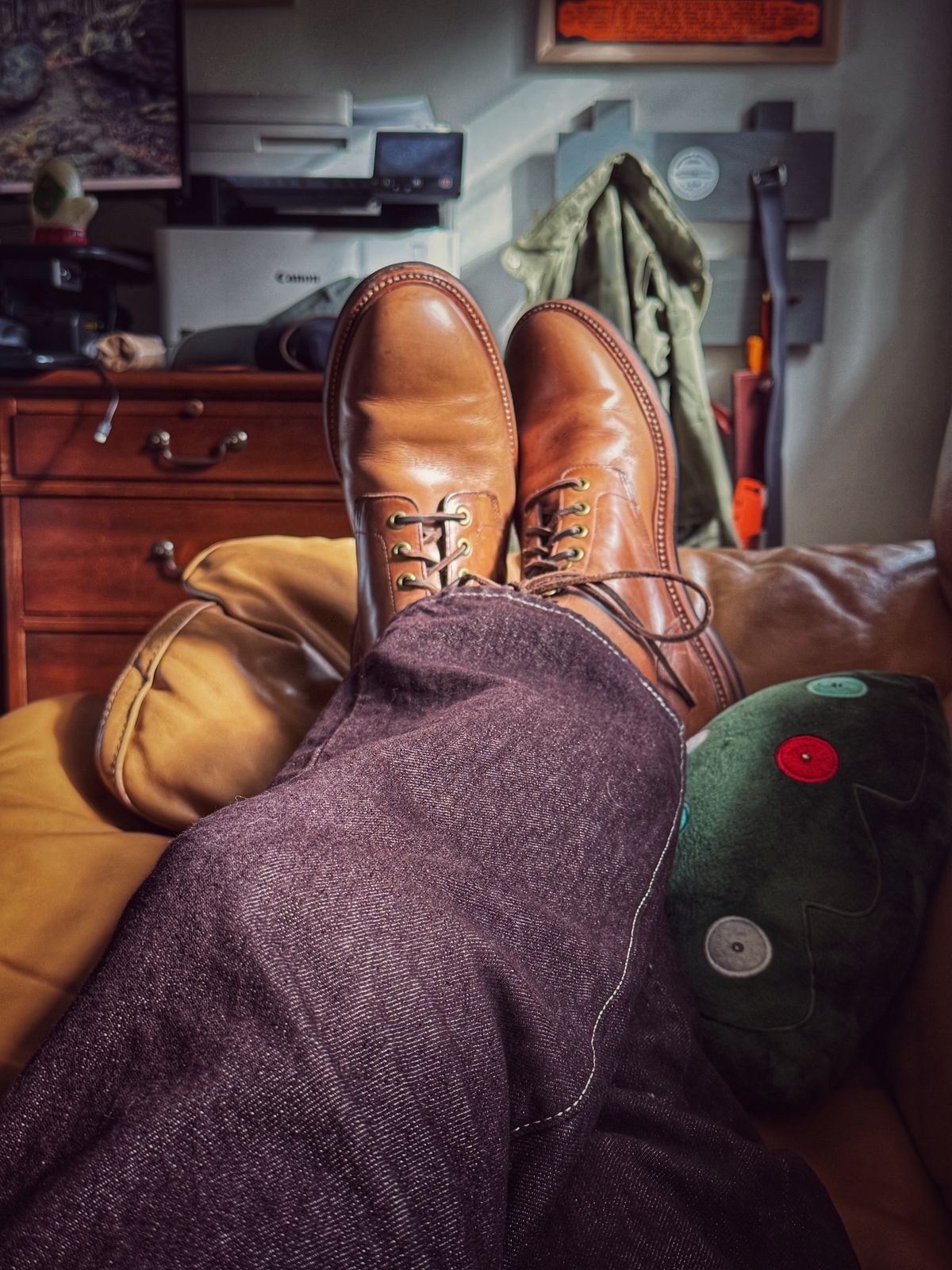 Photo by BootScootBougie on December 3, 2025 of the Grant Stone Diesel Boot in Horween Dune Chromexcel.