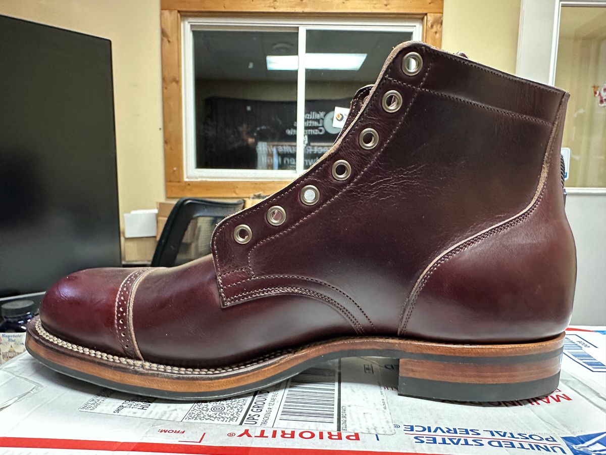 Photo by ds on March 7, 2025 of the Viberg Service Boot in Horween Color 8 Chromexcel.