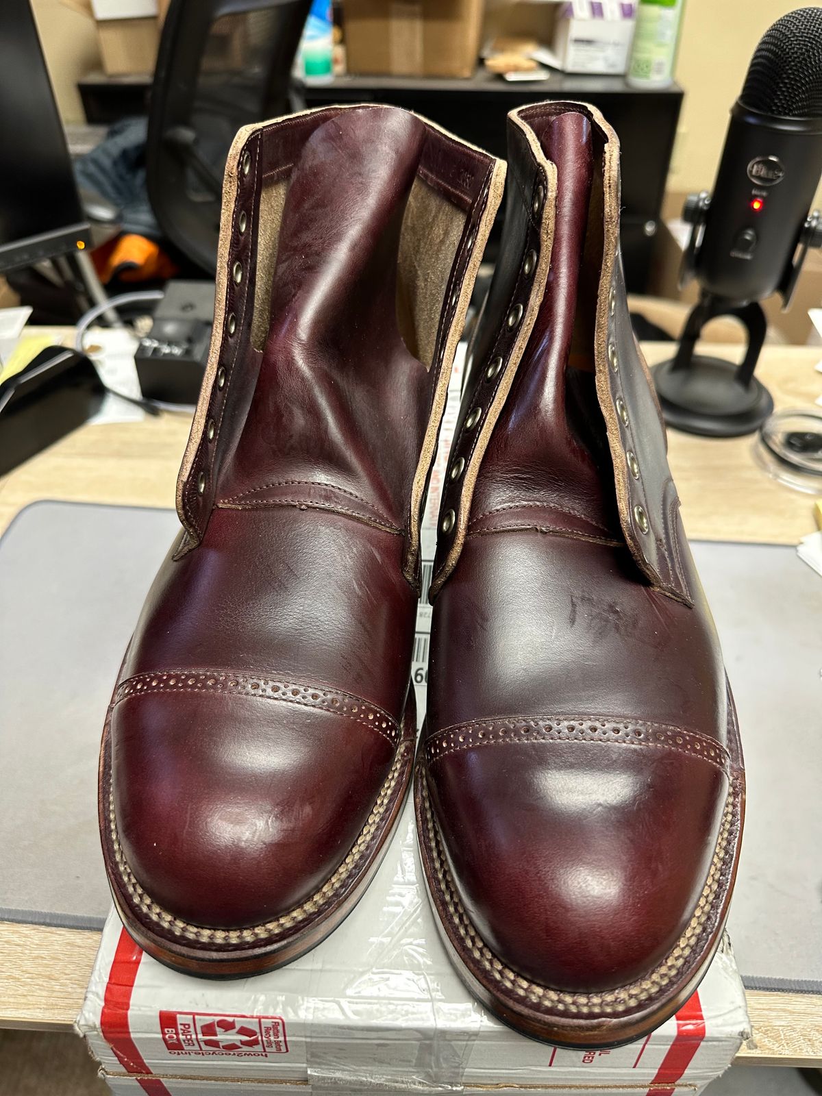 Photo by ds on March 7, 2025 of the Viberg Service Boot in Horween Color 8 Chromexcel.
