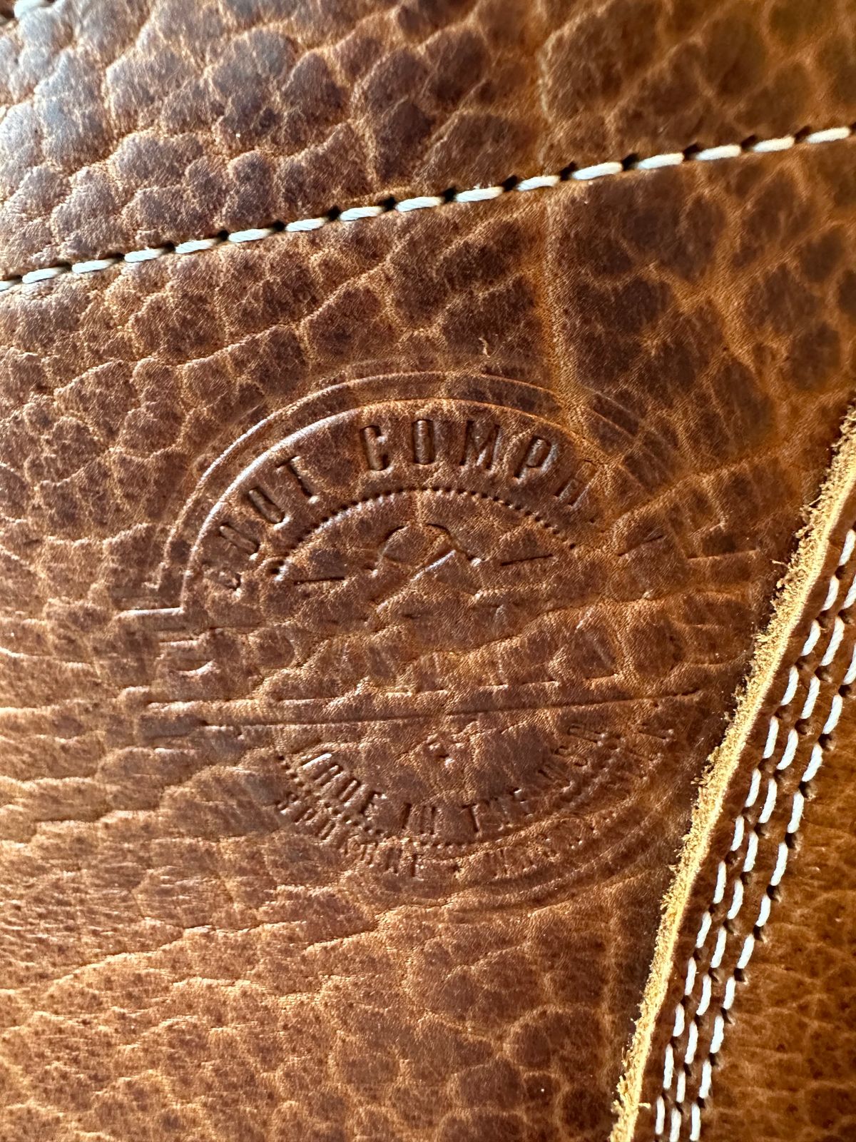 Photo by ds on January 27, 2025 of the Frank's Boots Monkey Boot in Law Tanning Cognac Big Horn Shrunken Bison.