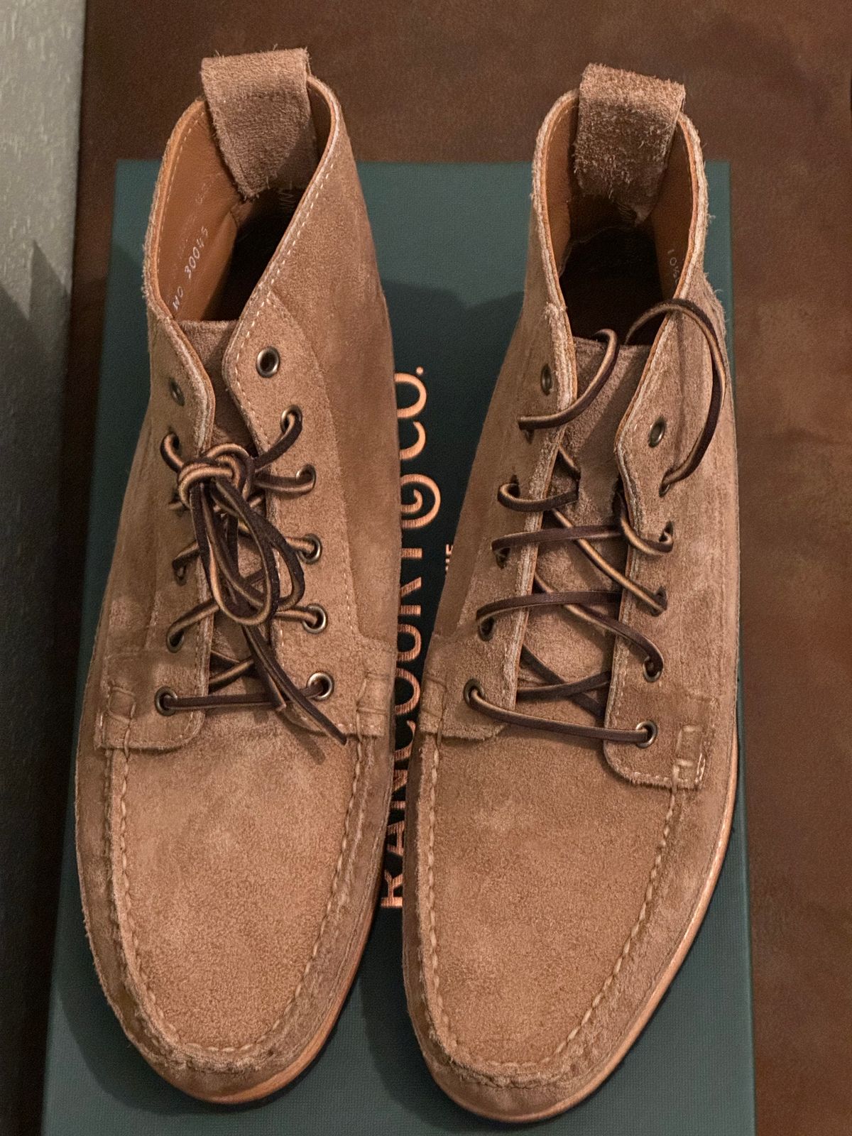 Photo by ds on February 6, 2025 of the Rancourt & Co. Harrison Boot in Horween Khaki Orion.