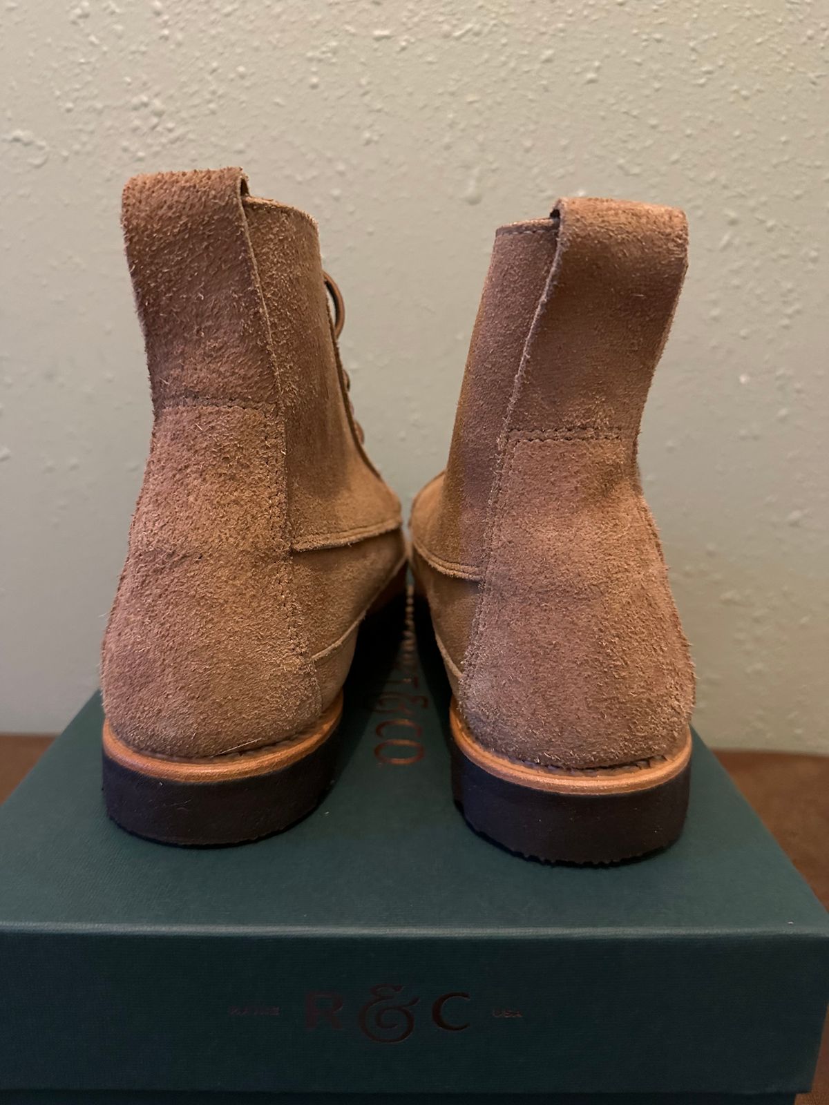 Photo by ds on February 6, 2025 of the Rancourt & Co. Harrison Boot in Horween Khaki Orion.