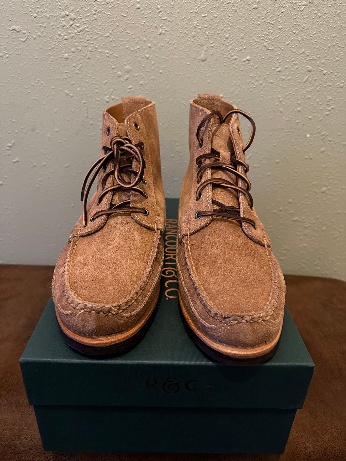 Photo by ds on February 6, 2025 of the Rancourt & Co. Harrison Boot in Horween Khaki Orion.