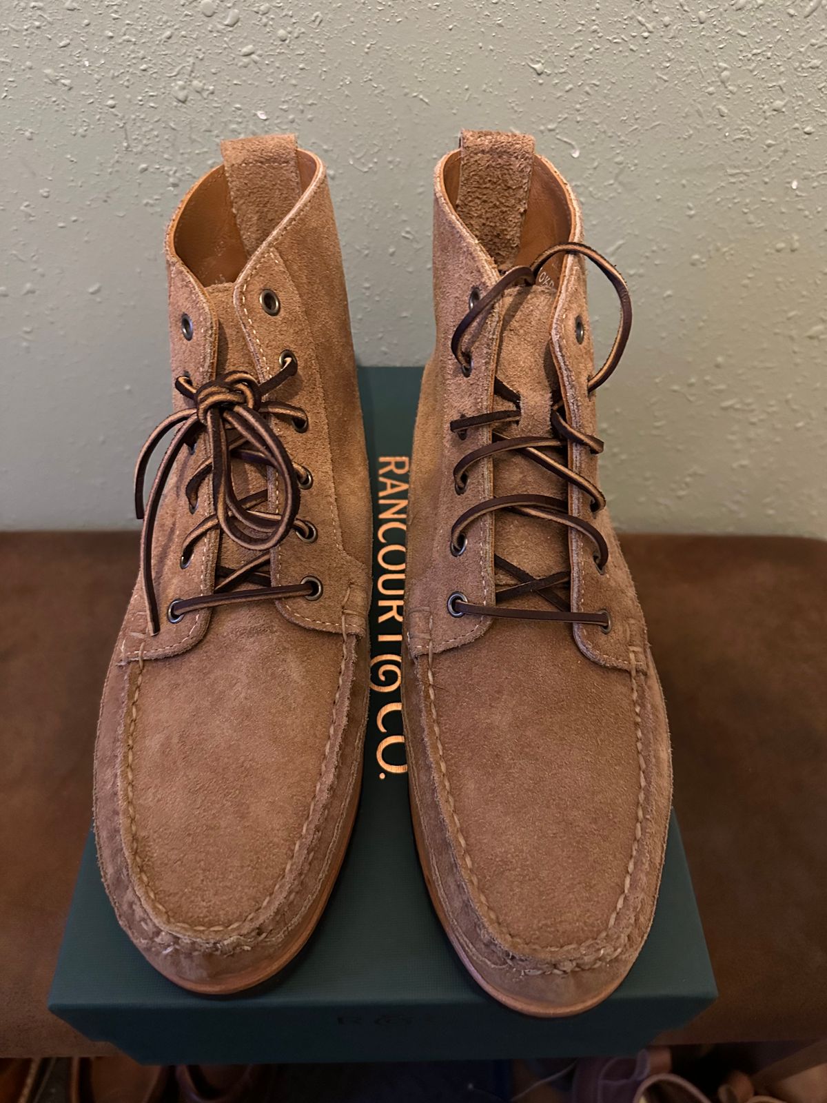 Photo by ds on February 6, 2025 of the Rancourt & Co. Harrison Boot in Horween Khaki Orion.