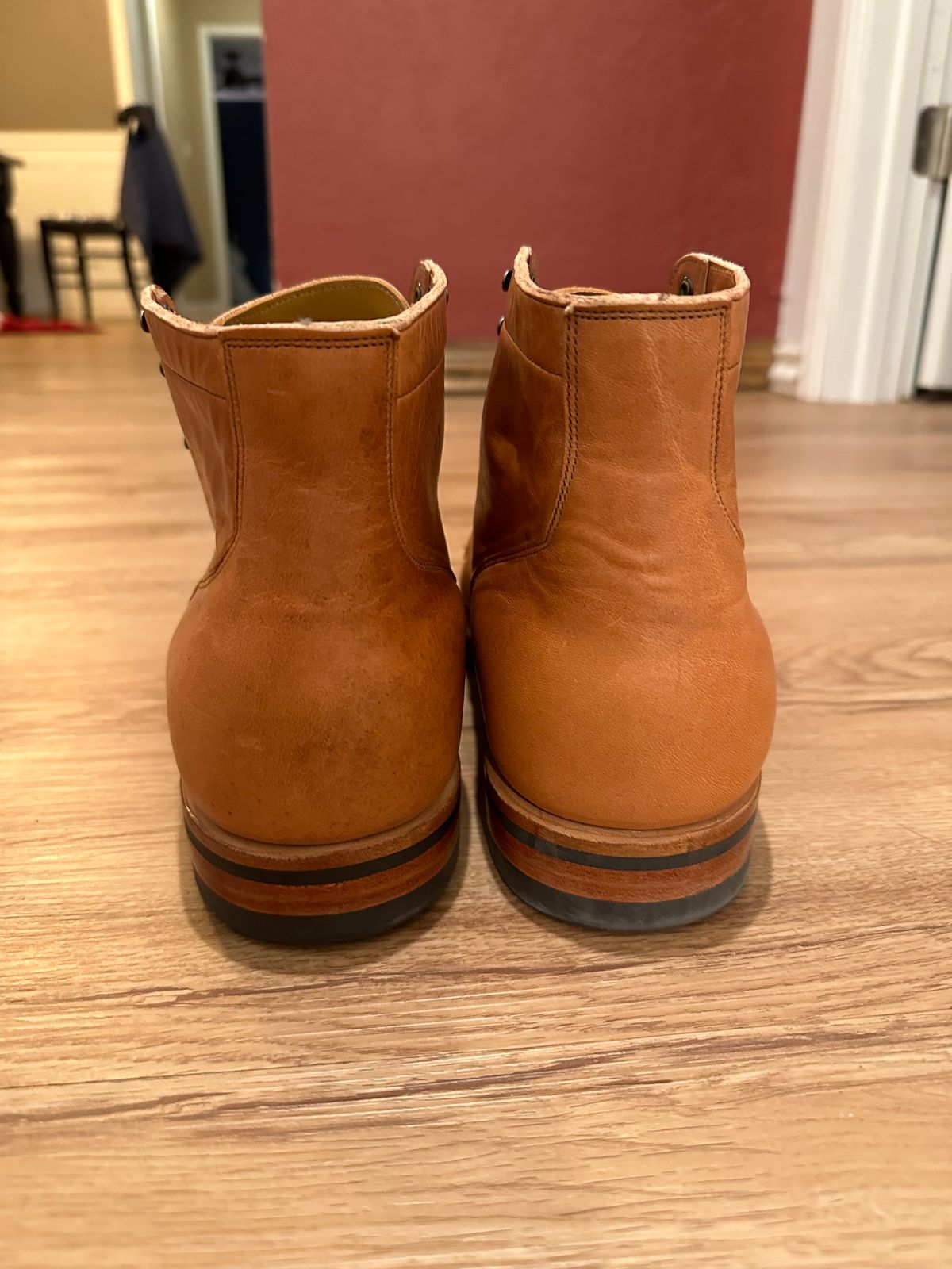 Photo by ds on March 8, 2025 of the Viberg Service Boot in Horween Natural Dublin.