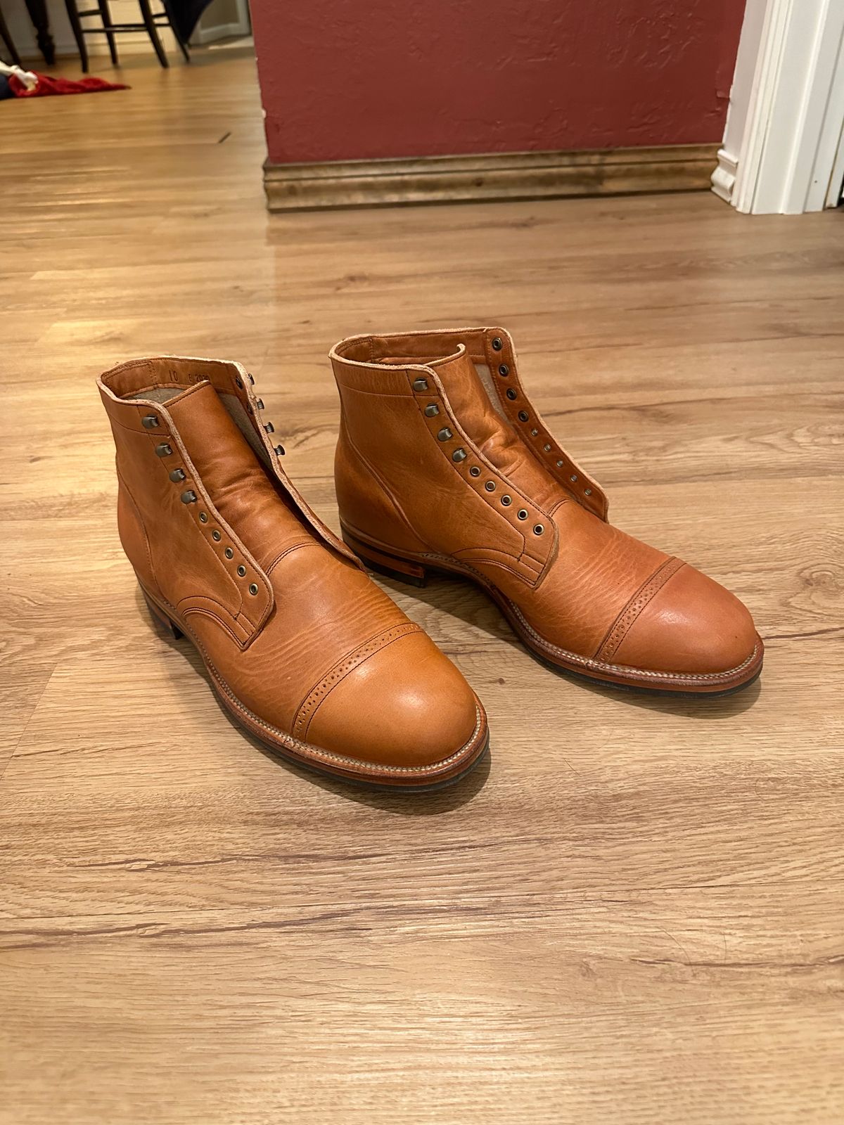 Photo by ds on March 8, 2025 of the Viberg Service Boot in Horween Natural Dublin.