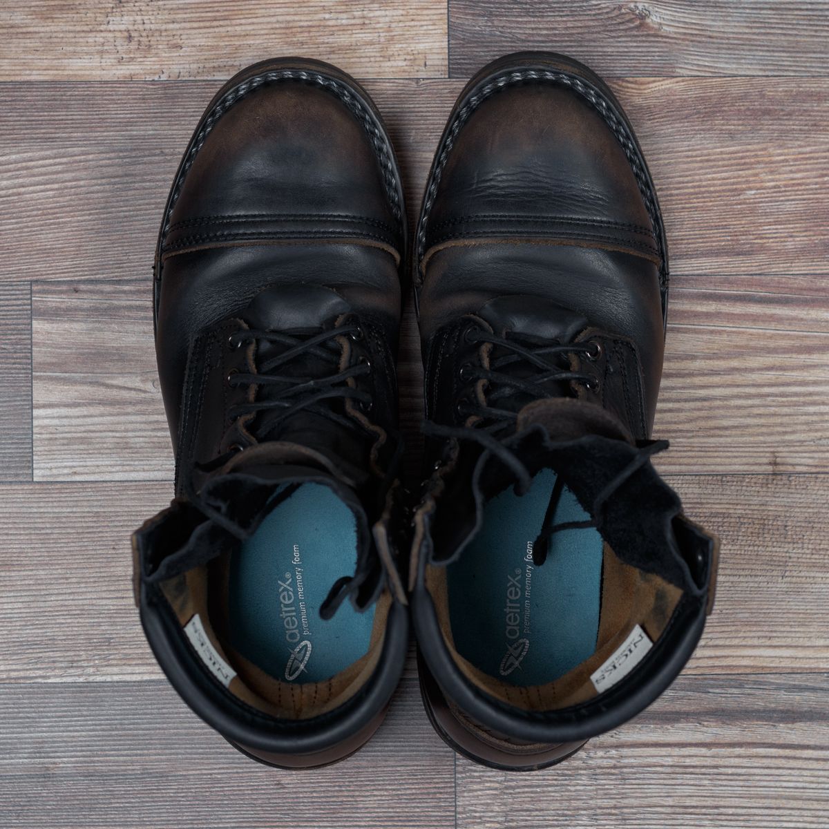 Photo by domestictourist on March 6, 2025 of the Nicks Handmade Boots 365 Stitchdown MTO in Horween Black Chromexcel.