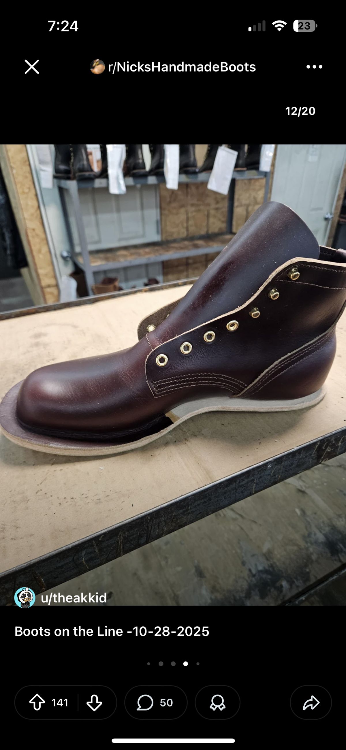 Photo by Sober_And_Faded on October 30, 2025 of the Nicks Ivan in Shackleton Brown.