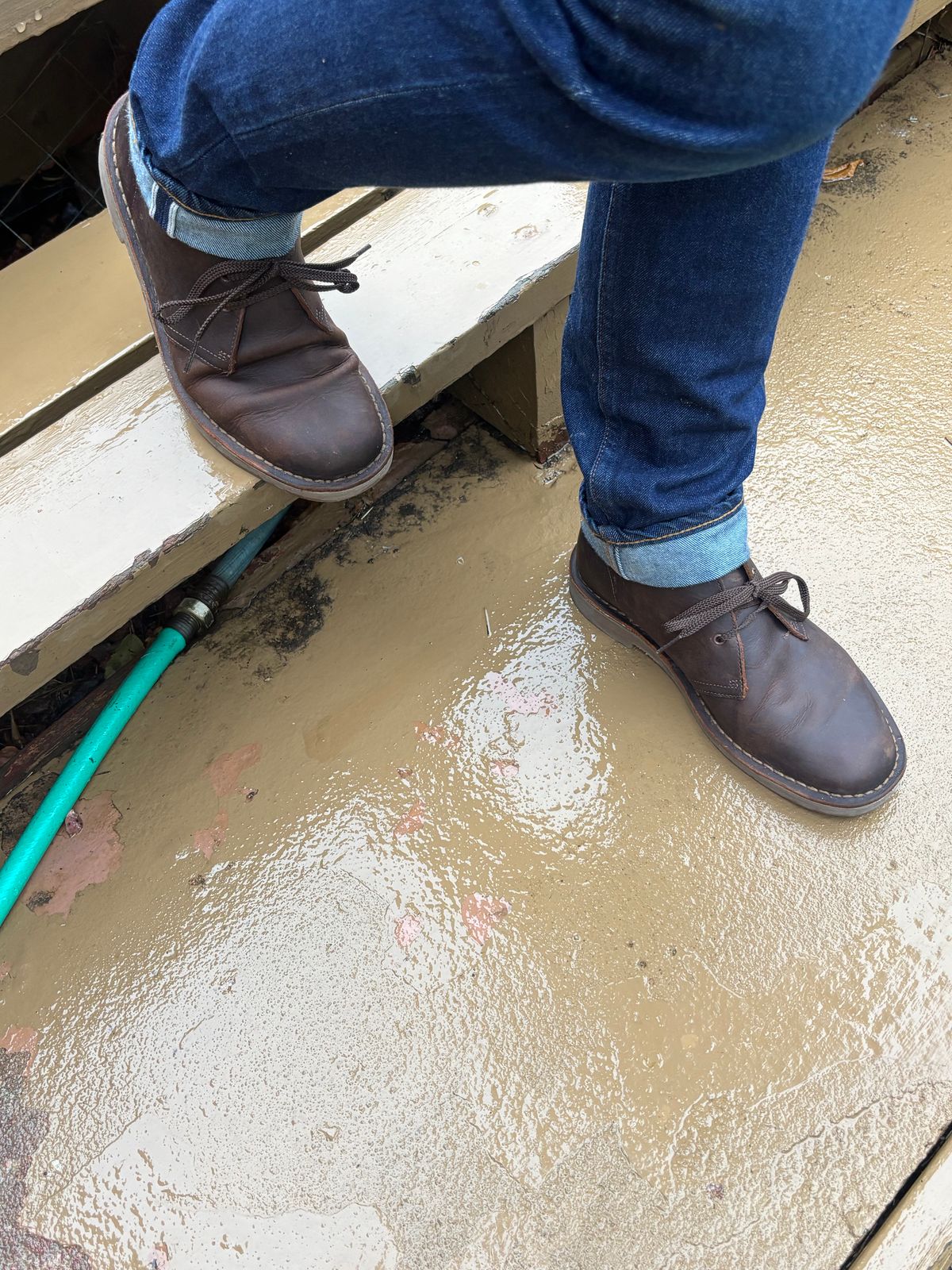 Photo by Sober_And_Faded on August 19, 2025 of the Clarks Bushacre 3 in Dark Brown Beeswax.