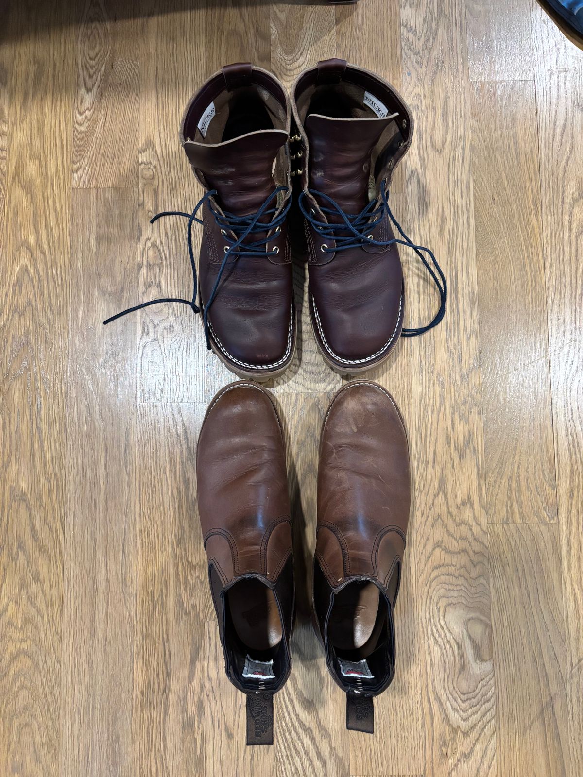 Photo by Sober_And_Faded on December 6, 2025 of the Red Wing Classic Chelsea in S.B. Foot Amber Harness.