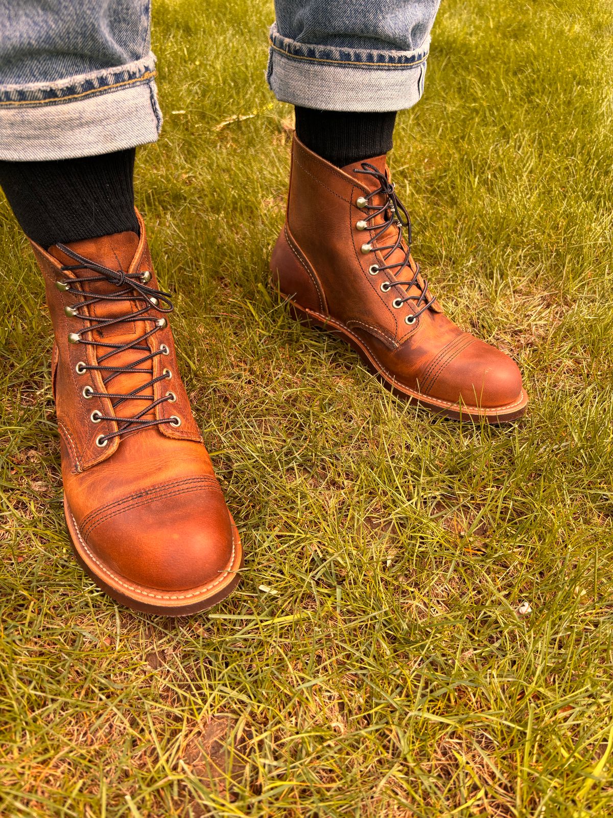 Photo by Sober_And_Faded on May 3, 2026 of the Red Wing Iron Ranger in S.B. Foot Copper Rough and Tough.