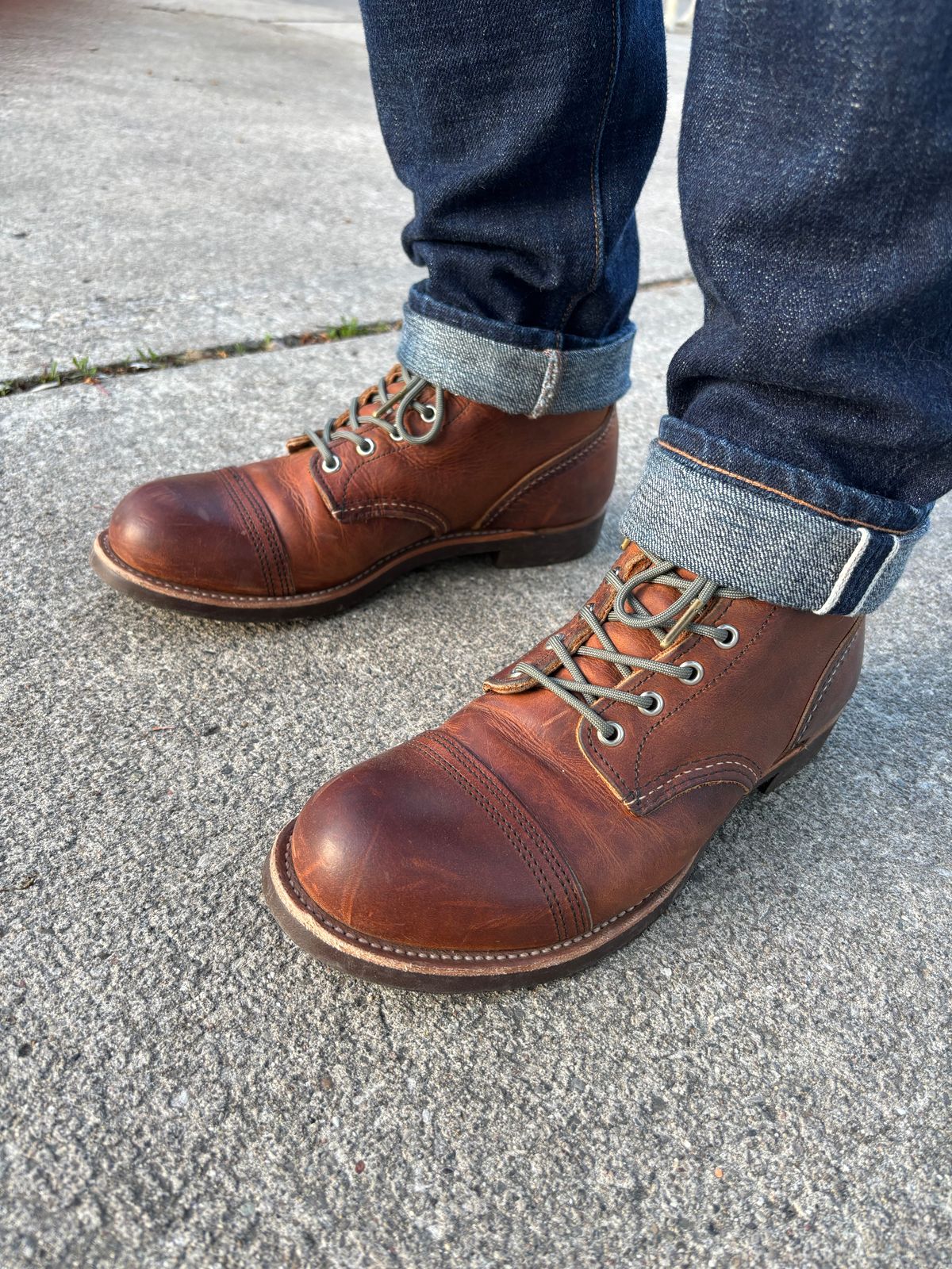 Photo by Sober_And_Faded on May 11, 2026 of the Red Wing Iron Ranger in S.B. Foot Copper Rough and Tough.