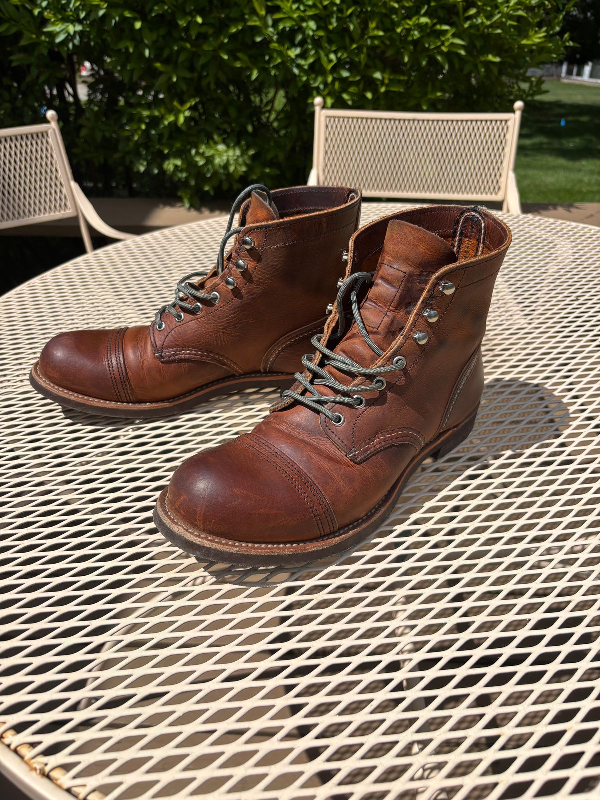 Photo by Sober_And_Faded on May 11, 2026 of the Red Wing Iron Ranger in S.B. Foot Copper Rough and Tough.