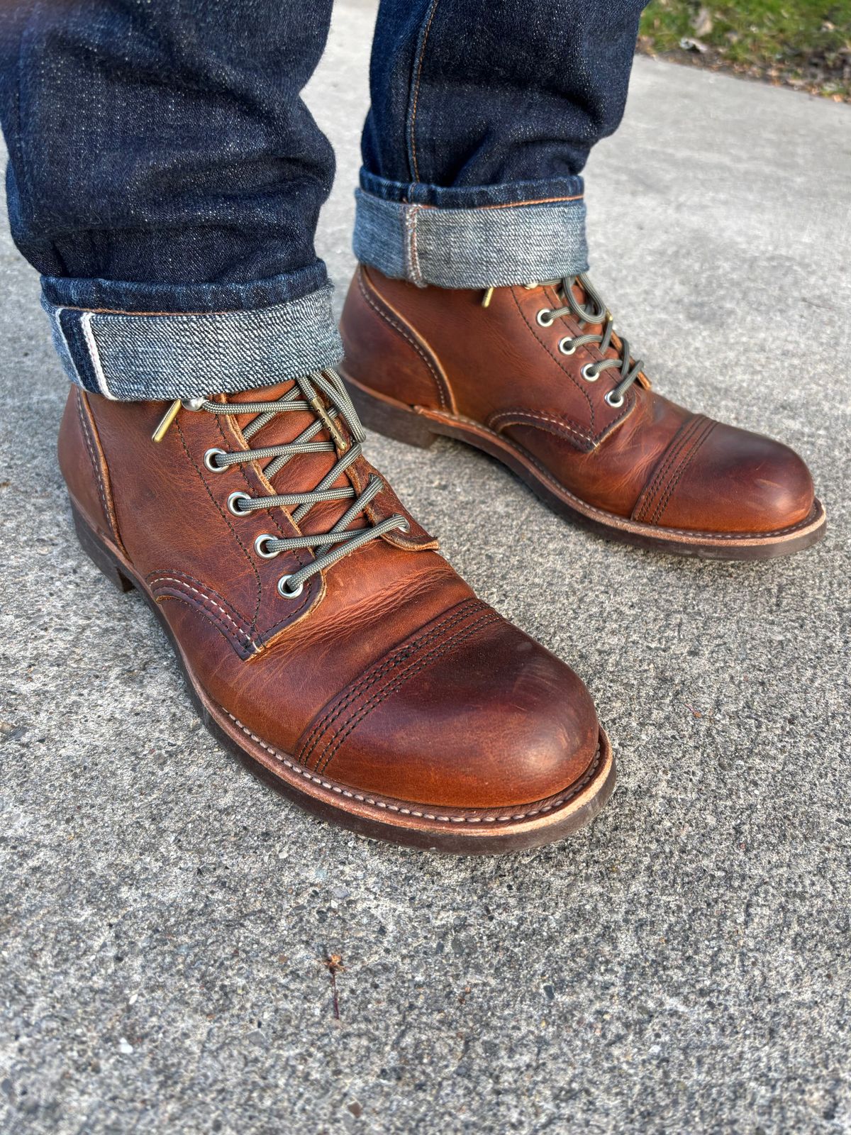 Photo by Sober_And_Faded on May 11, 2026 of the Red Wing Iron Ranger in S.B. Foot Copper Rough and Tough.