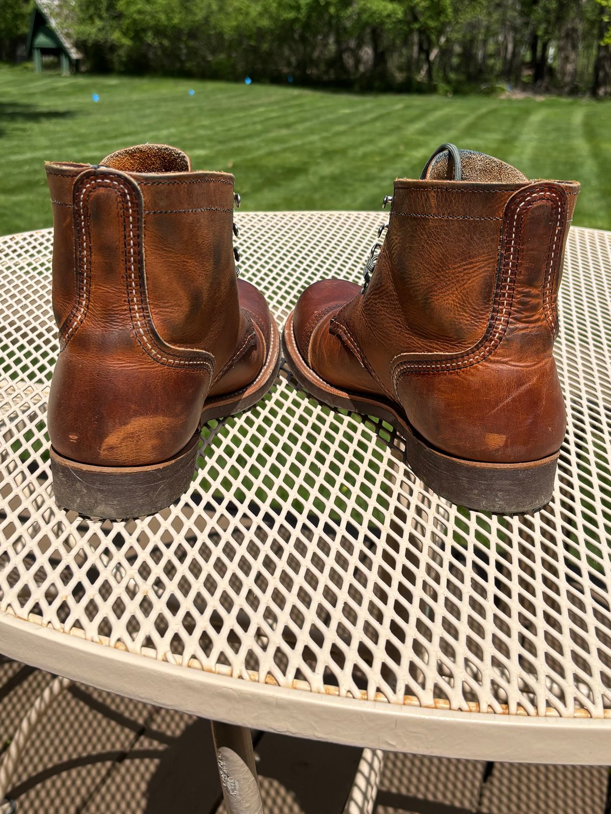Photo by Sober_And_Faded on May 11, 2026 of the Red Wing Iron Ranger in S.B. Foot Copper Rough and Tough.