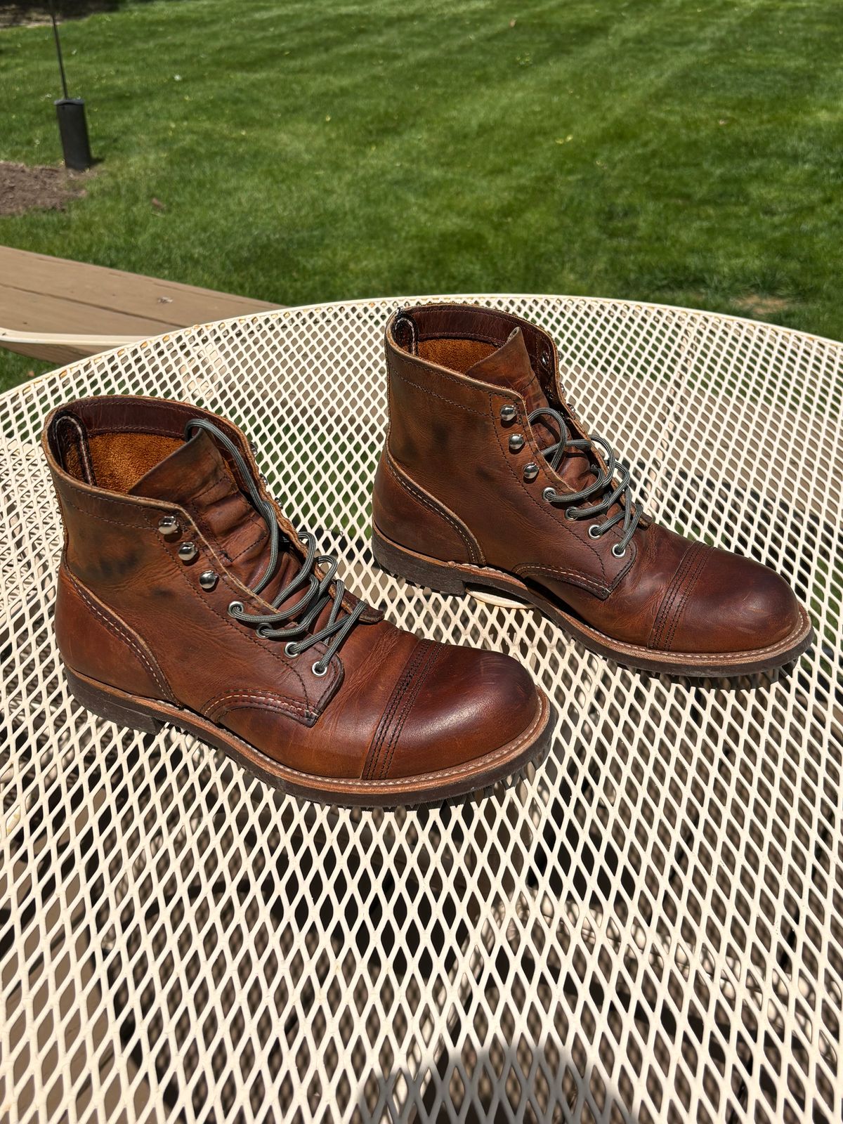 Photo by Sober_And_Faded on May 11, 2026 of the Red Wing Iron Ranger in S.B. Foot Copper Rough and Tough.
