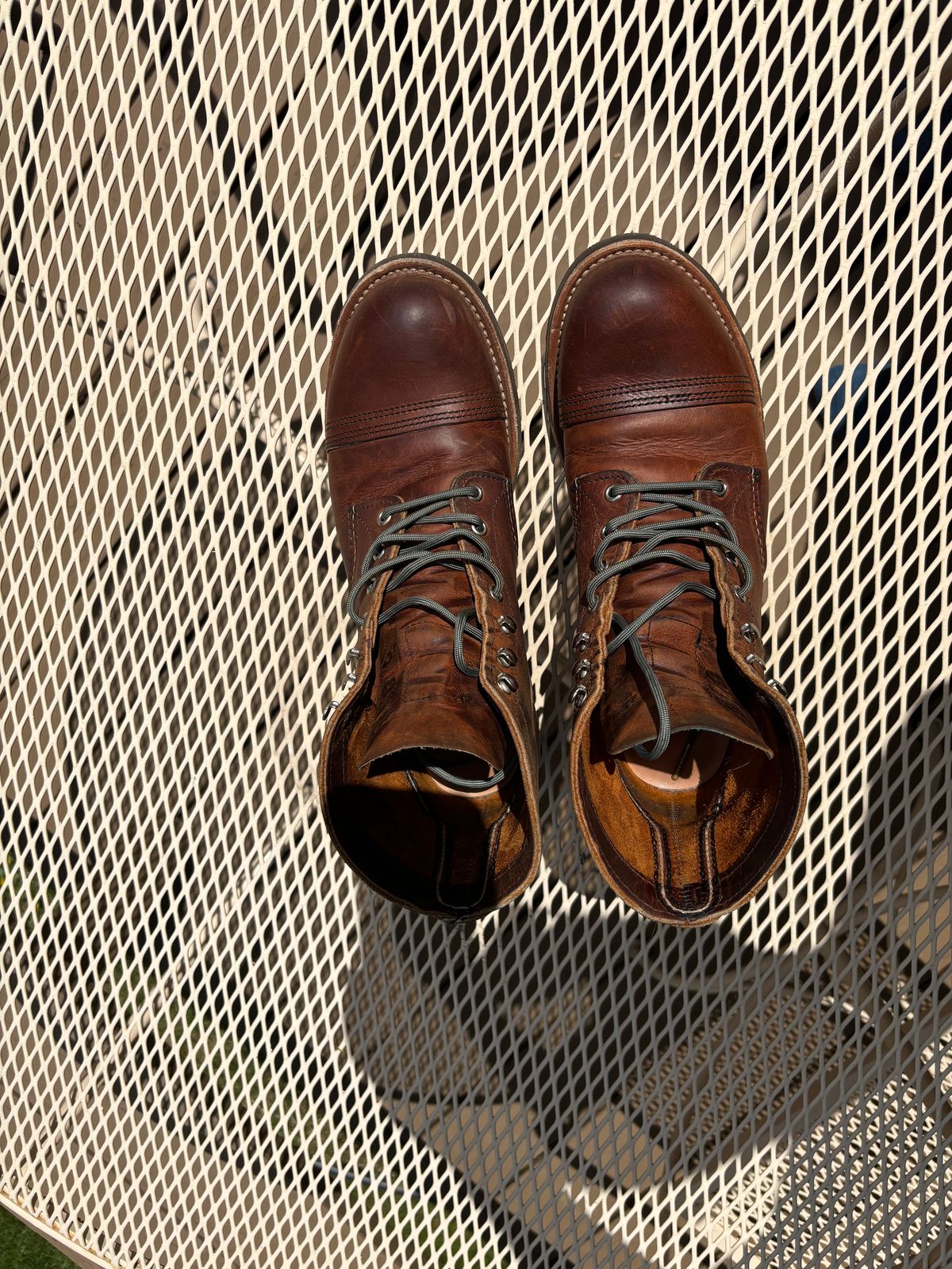 Photo by Sober_And_Faded on May 11, 2026 of the Red Wing Iron Ranger in S.B. Foot Copper Rough and Tough.