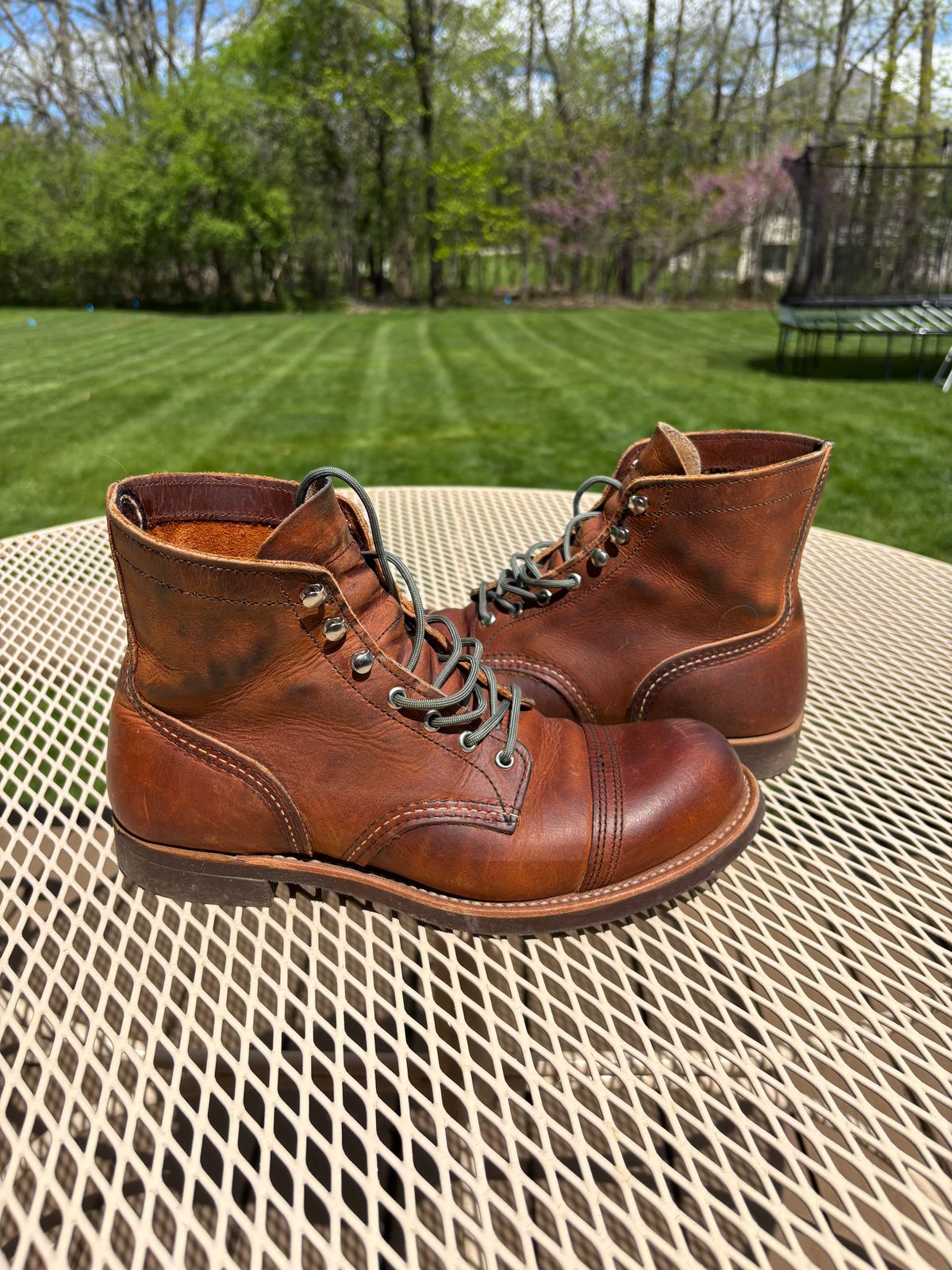 Photo by Sober_And_Faded on May 11, 2026 of the Red Wing Iron Ranger in S.B. Foot Copper Rough and Tough.