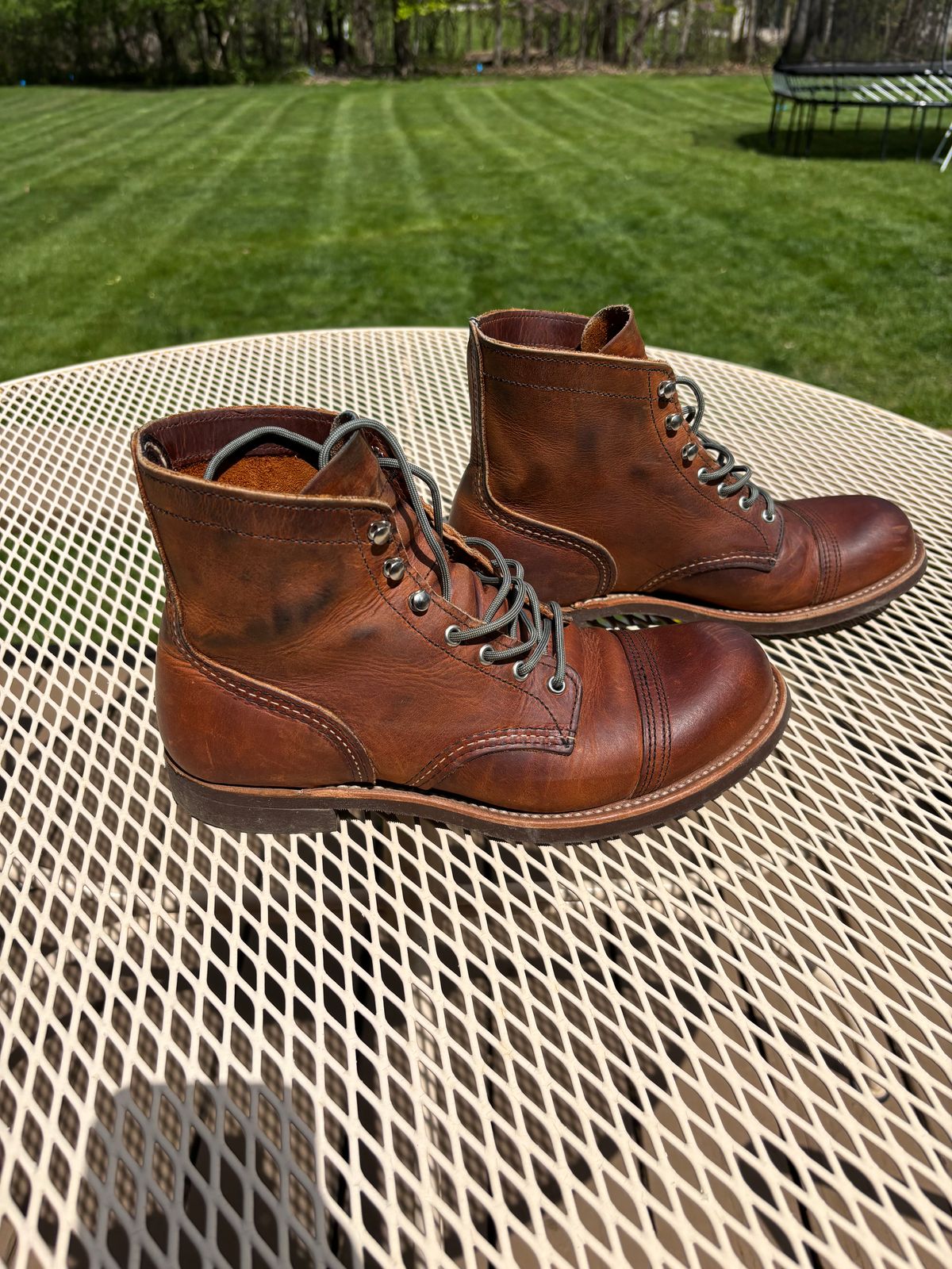 Photo by Sober_And_Faded on May 11, 2026 of the Red Wing Iron Ranger in S.B. Foot Copper Rough and Tough.