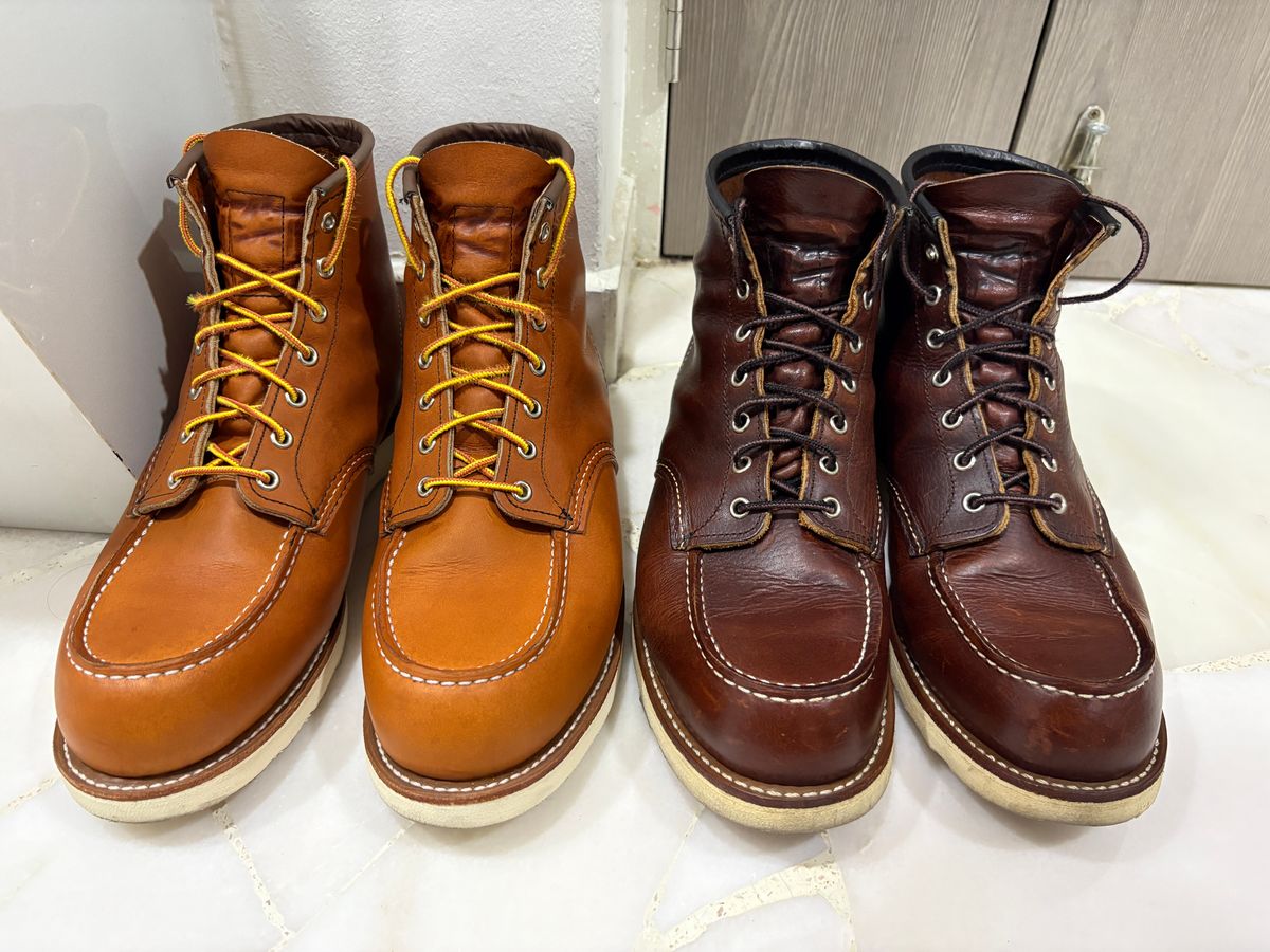 Photo by SteamedBun on July 22, 2025 of the Red Wing 6-Inch Classic Moc in S.B. Foot Briar Oil Slick.