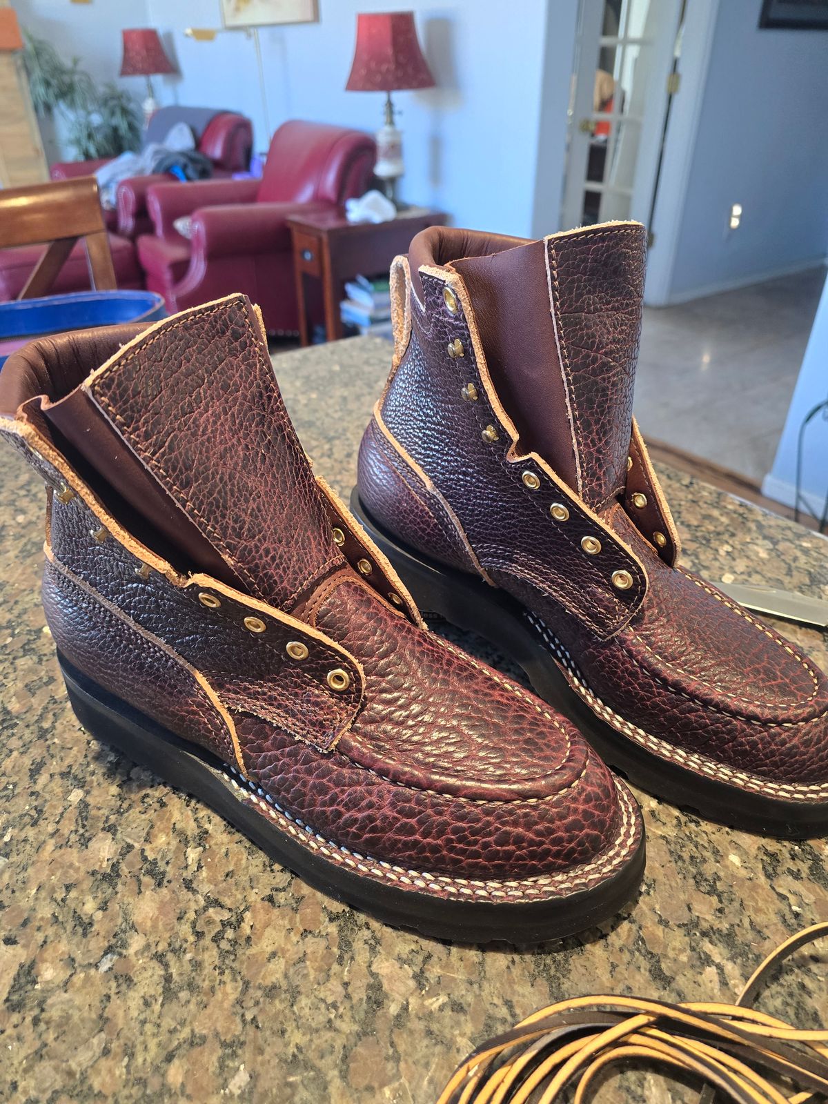 Photo by gtealcr on March 14, 2026 of the Nicks Wood Butcher in Horween Yellowstone #8.