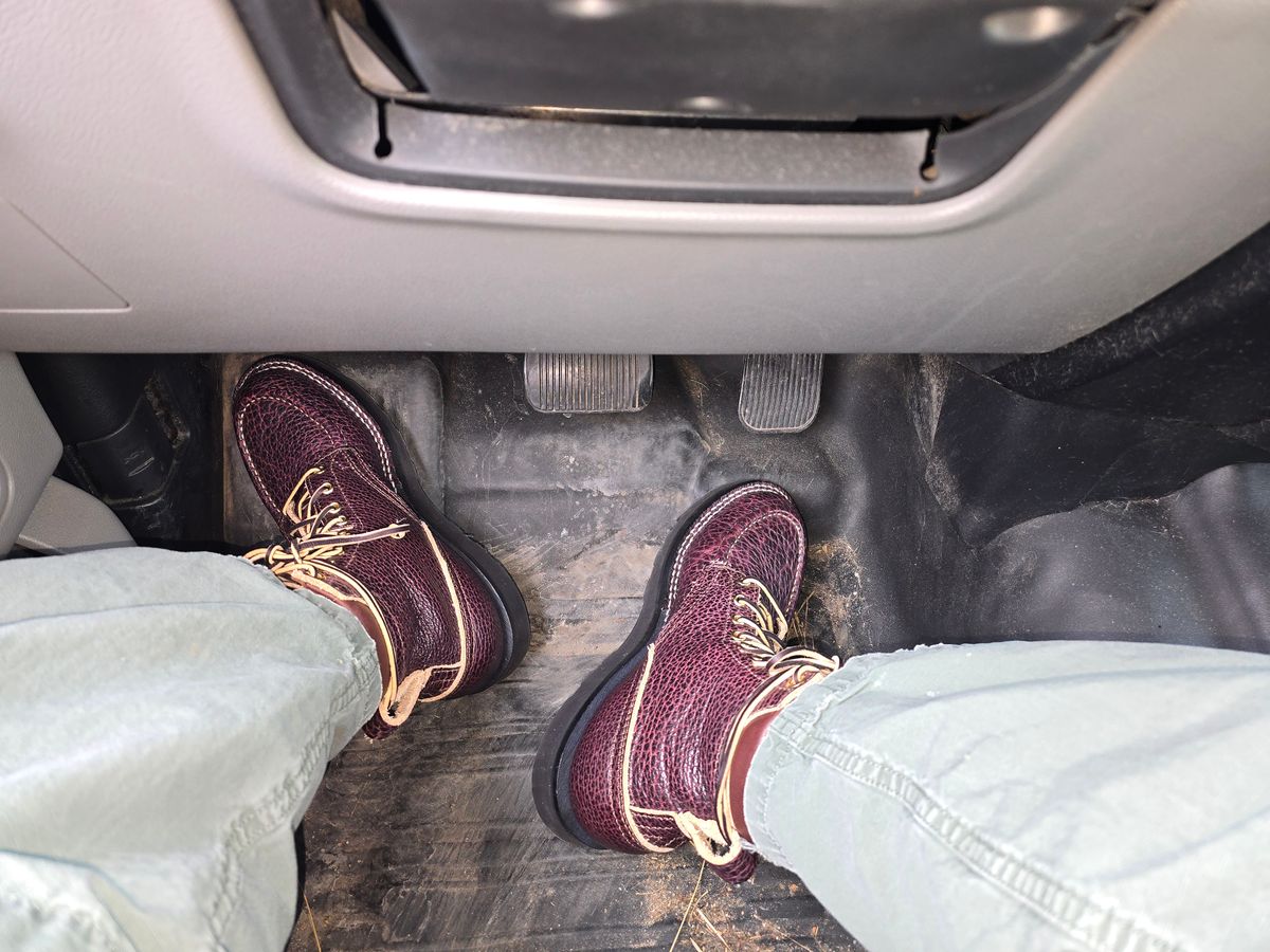 Photo by gtealcr on March 14, 2026 of the Nicks Wood Butcher in Horween Yellowstone #8.