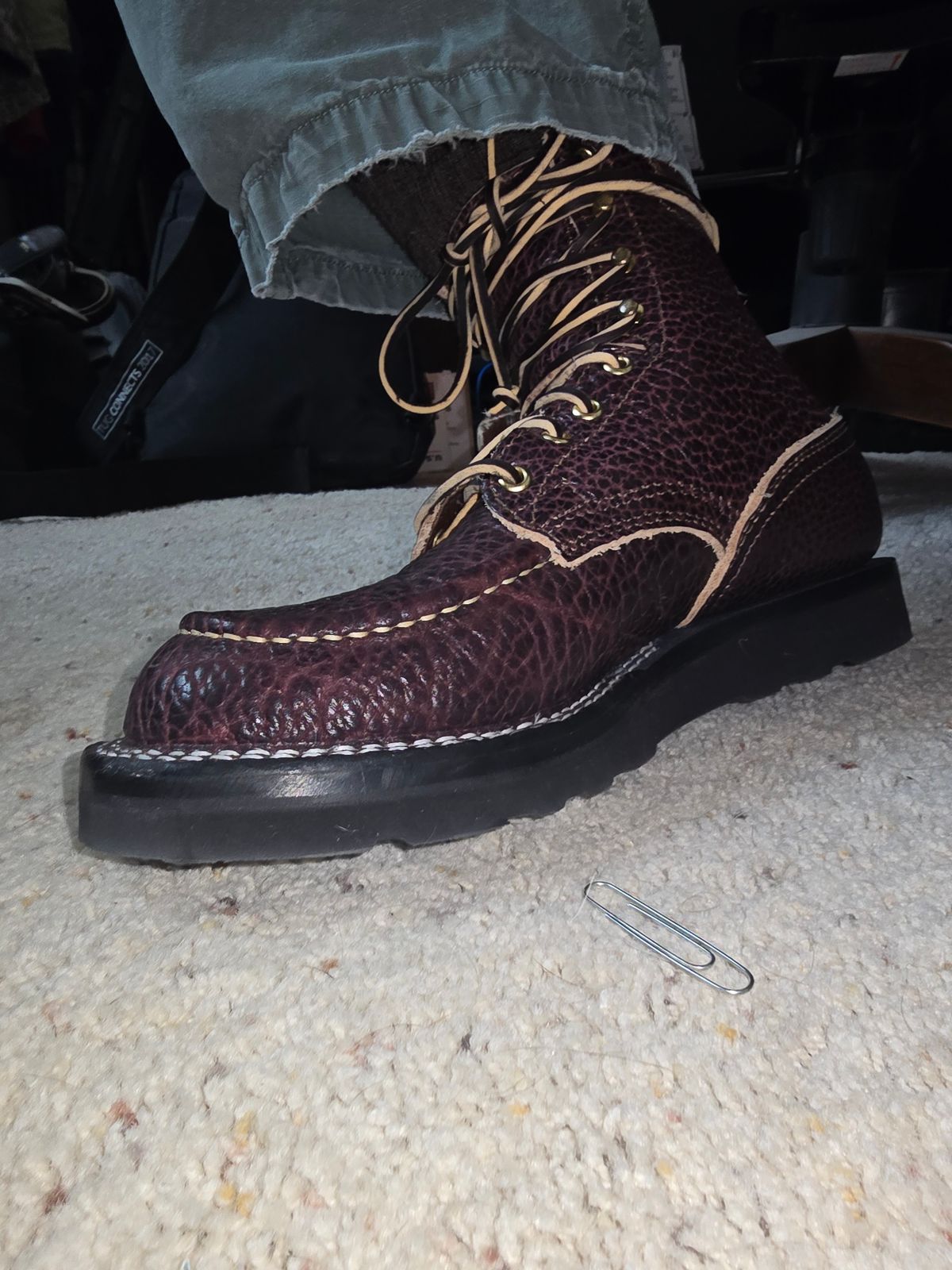 Photo by gtealcr on March 14, 2026 of the Nicks Wood Butcher in Horween Yellowstone #8.