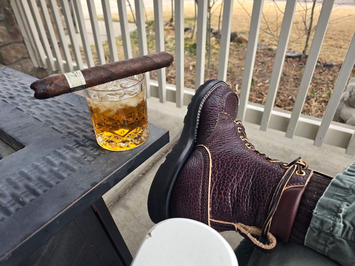 Photo by gtealcr on March 14, 2026 of the Nicks Wood Butcher in Horween Yellowstone #8.