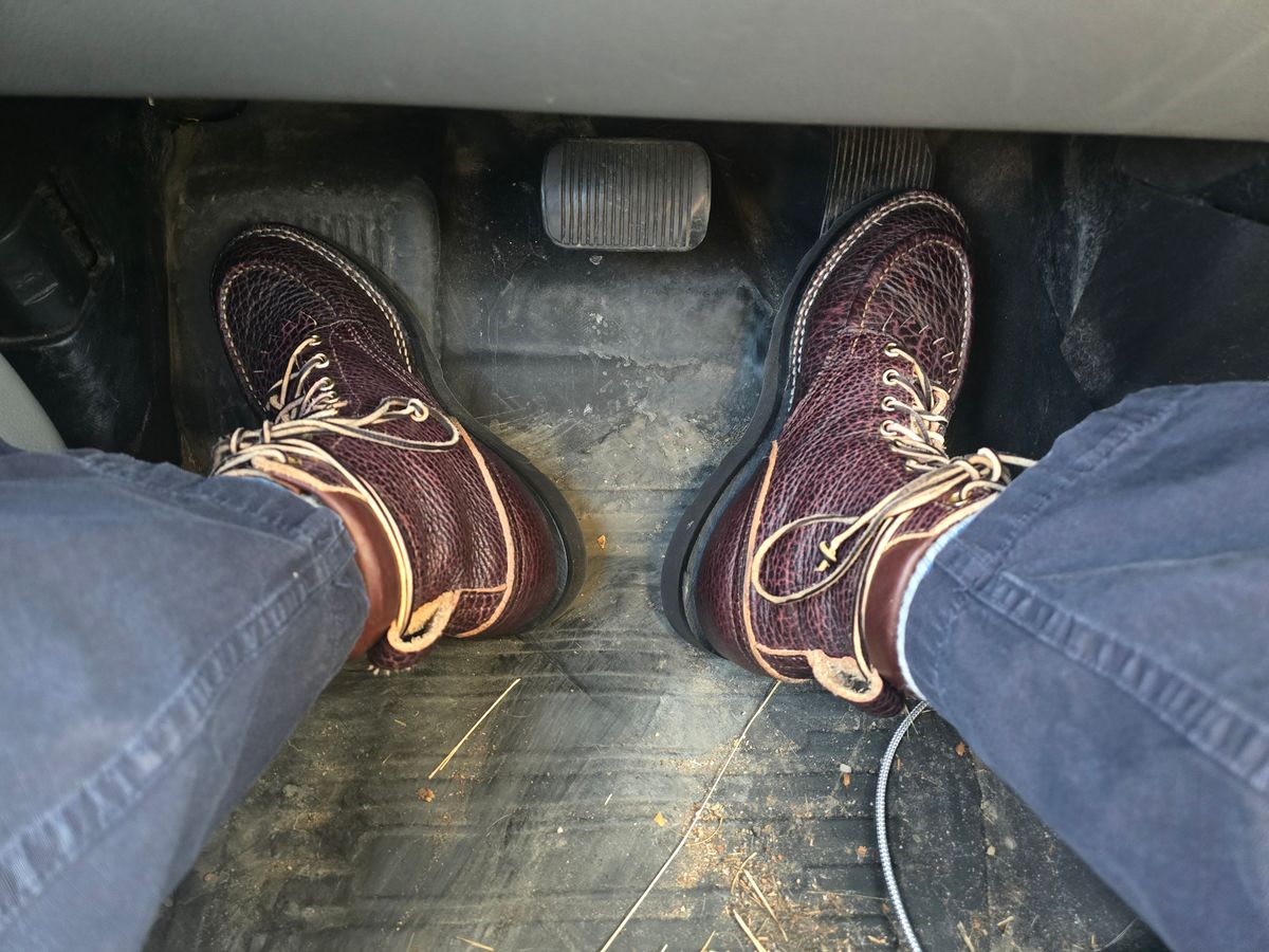 Photo by gtealcr on March 27, 2026 of the Nicks Wood Butcher in Horween Yellowstone #8.