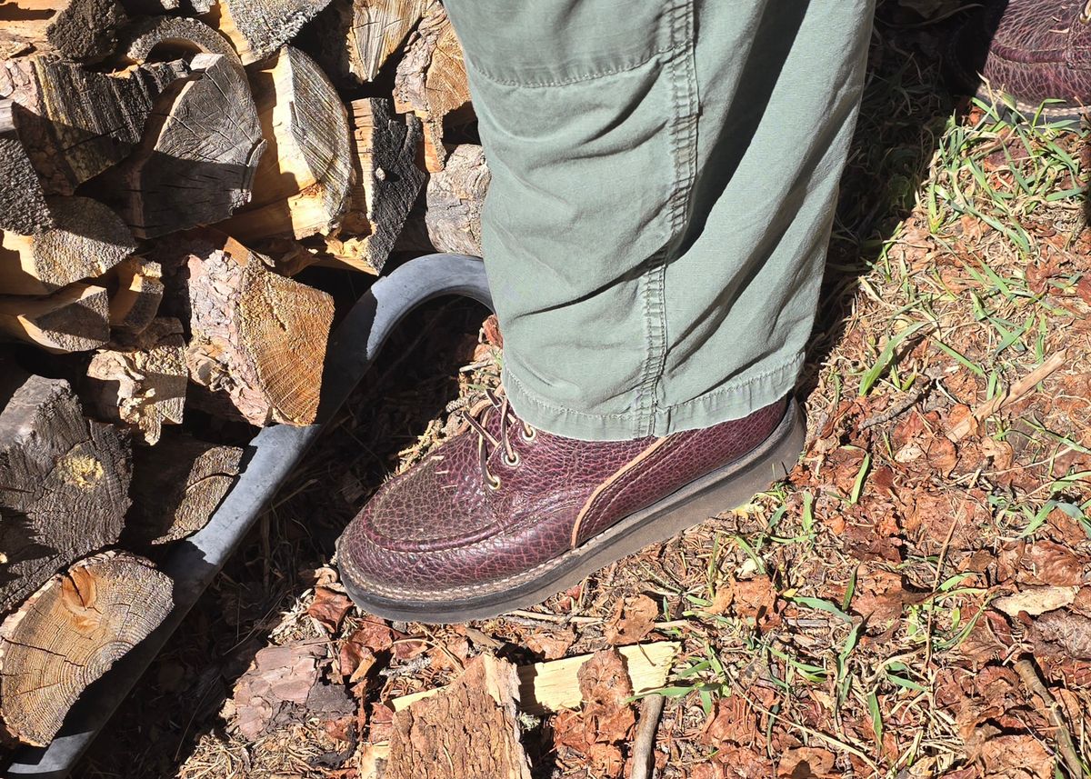 Photo by gtealcr on March 29, 2026 of the Nicks Wood Butcher in Horween Yellowstone #8.