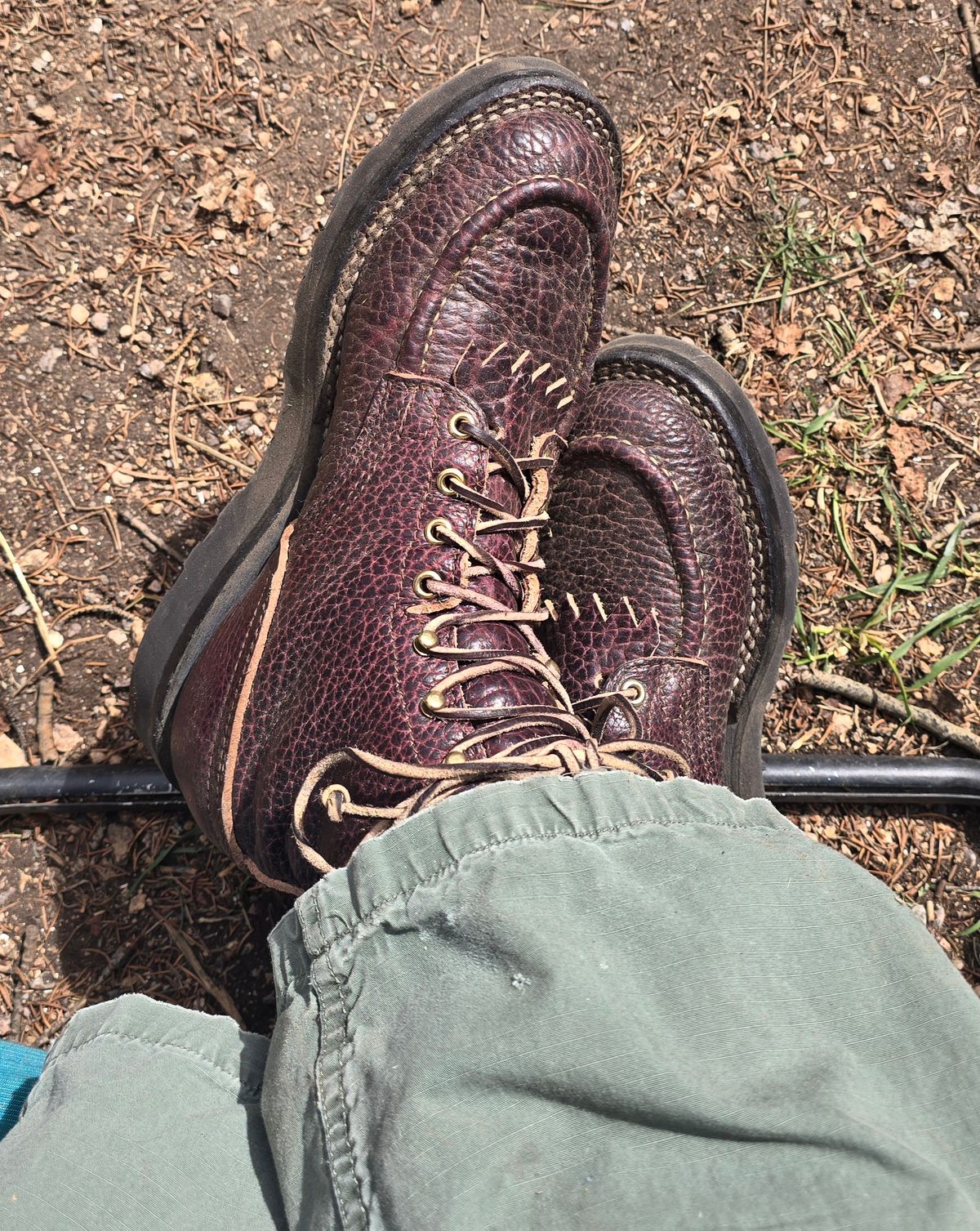 Photo by gtealcr on March 29, 2026 of the Nicks Wood Butcher in Horween Yellowstone #8.