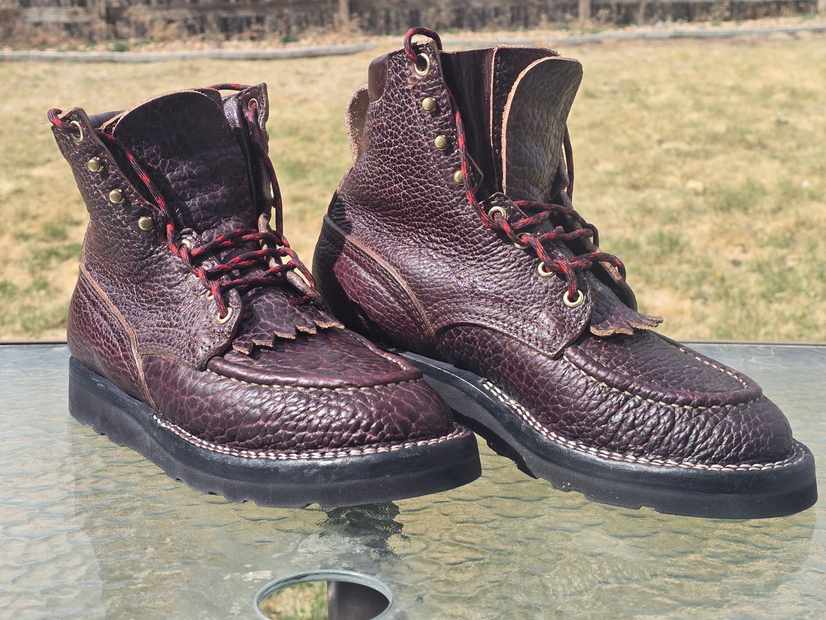 Photo by gtealcr on April 22, 2026 of the Nicks Wood Butcher in Horween Yellowstone #8.