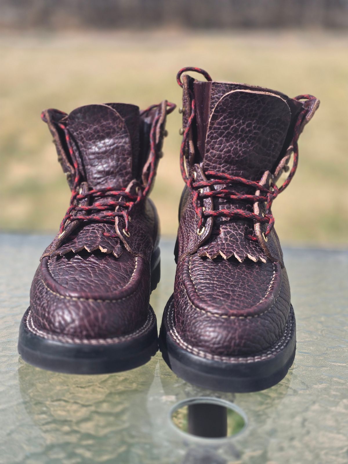 Photo by gtealcr on April 22, 2026 of the Nicks Wood Butcher in Horween Yellowstone #8.