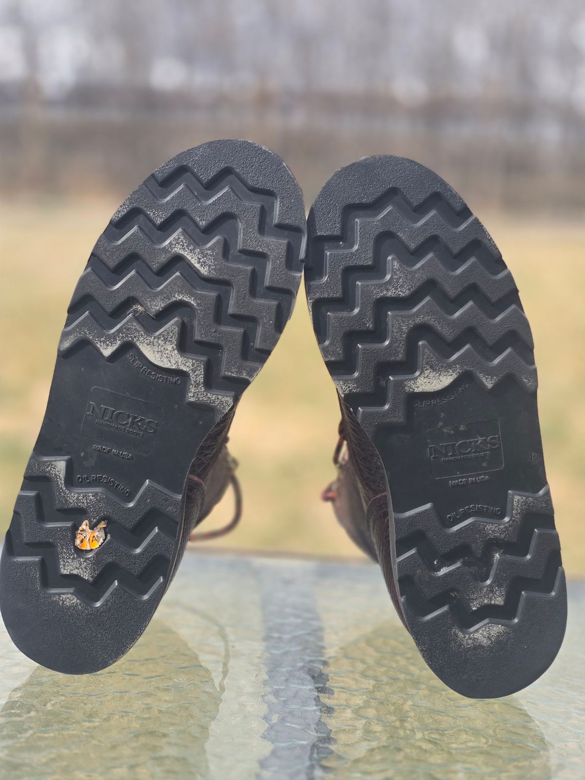 Photo by gtealcr on April 22, 2026 of the Nicks Wood Butcher in Horween Yellowstone #8.