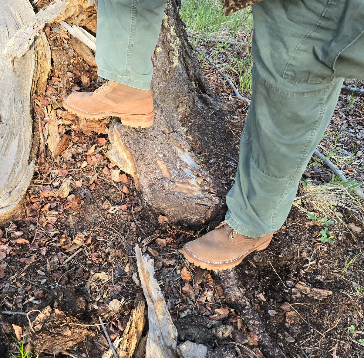 Photo by gtealcr on May 24, 2026 of the Nicks X Heat Straps Upperducker in Nicks Seidel 64 Tan Roughout & Heatstraps Cotton Canvas.