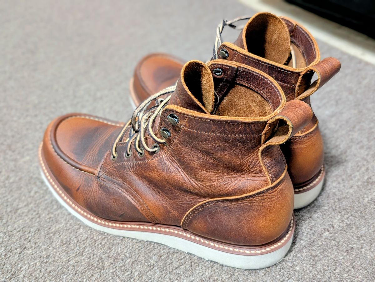 Photo by RustLust on November 22, 2025 of the Truman Moc Toe in Seidel Tobacco Snakebite.