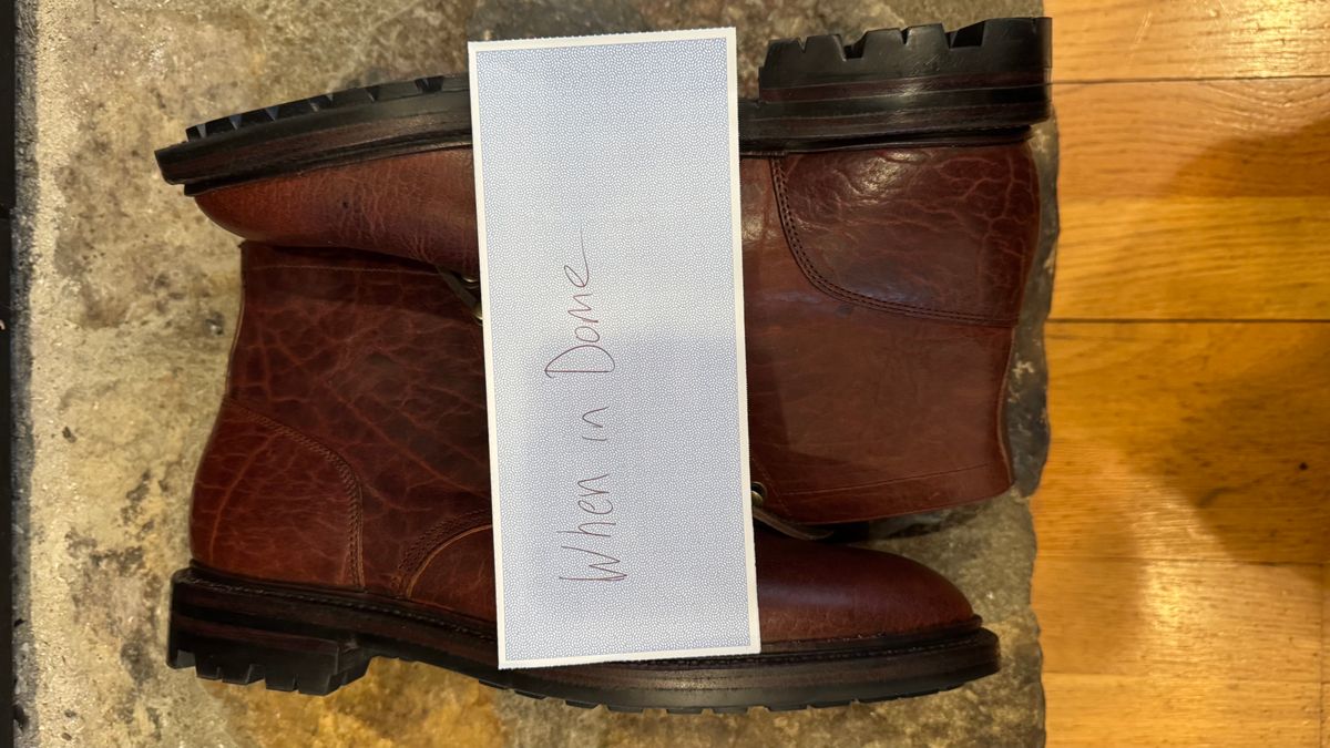 Photo by bigsmallies on November 1, 2024 of the Grant Stone Diesel Boot in Seidel Walnut Bison.