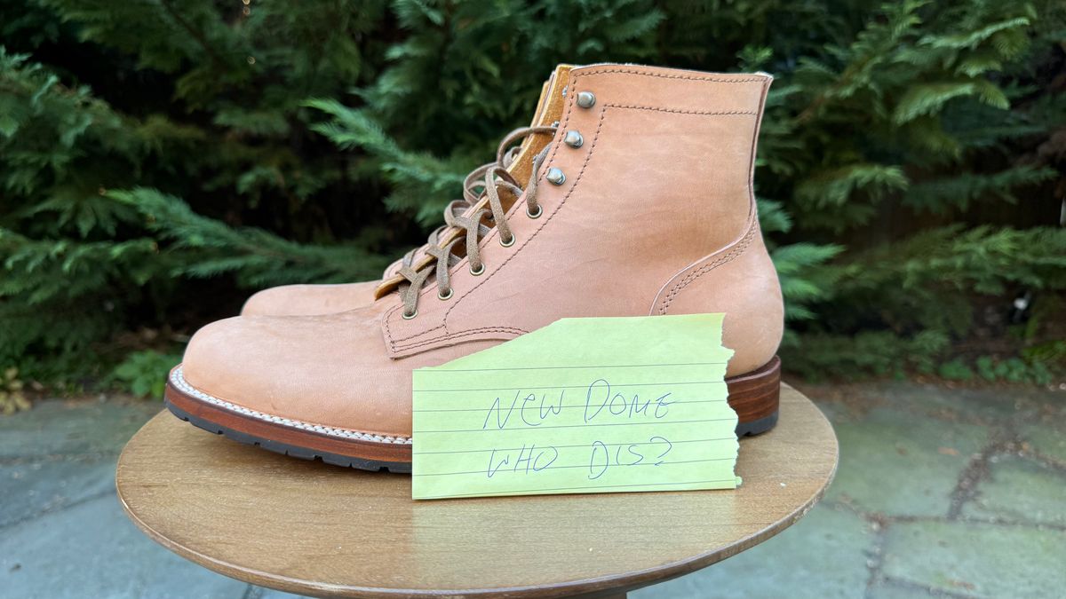 Photo by bigsmallies on October 1, 2025 of the Oldspeed Custom Model in Horween Russet Horsehide Strips.