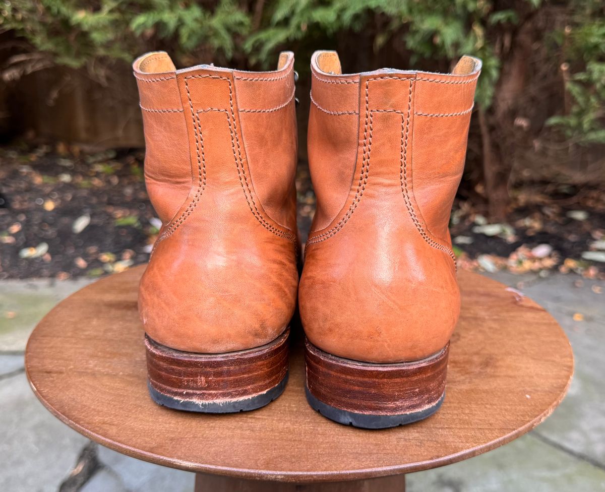 Photo by bigsmallies on December 1, 2025 of the Oldspeed MFG Custom Model in Horween Russet Horsehide Strips.