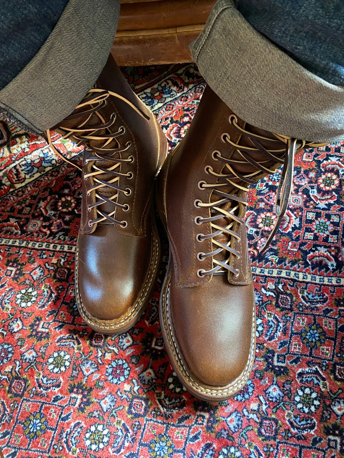Photo by Fardad on October 23, 2025 of the White's 375 in Horween Cinnamon Waxed Flesh.