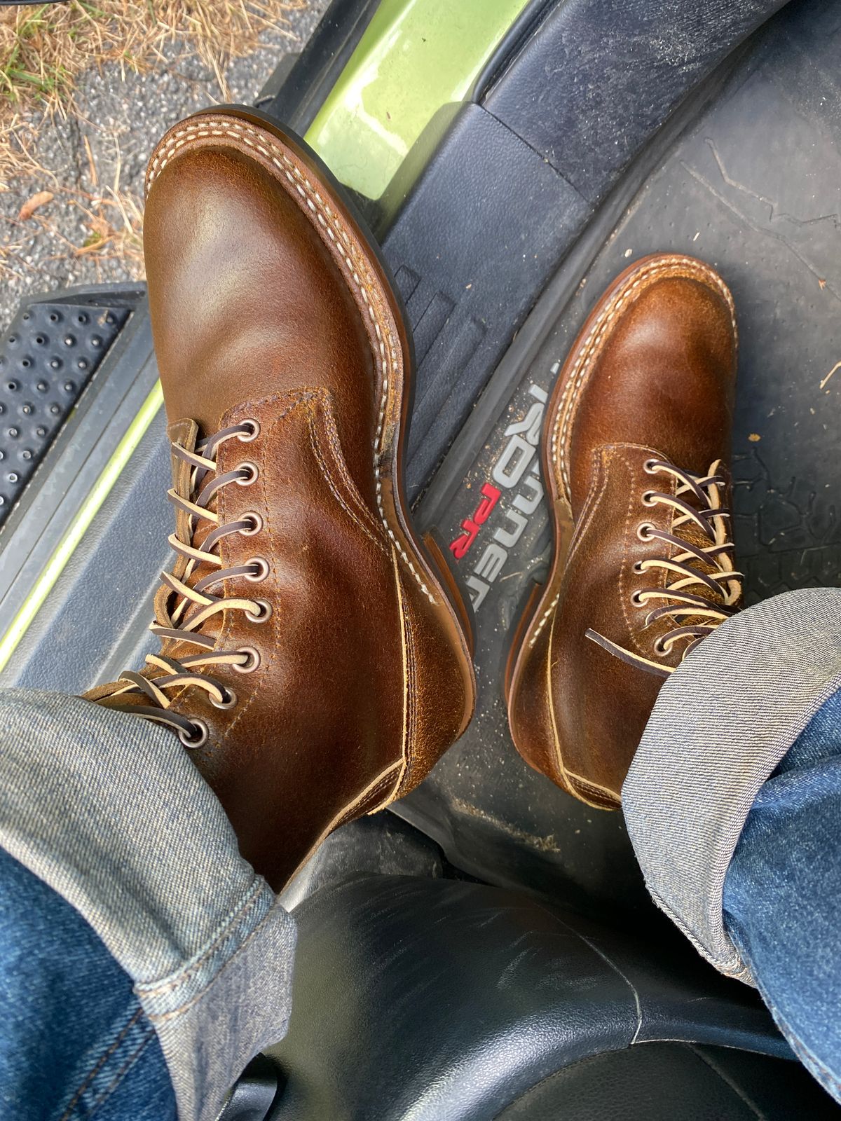 Photo by Fardad on October 23, 2025 of the White's 375 in Horween Cinnamon Waxed Flesh.