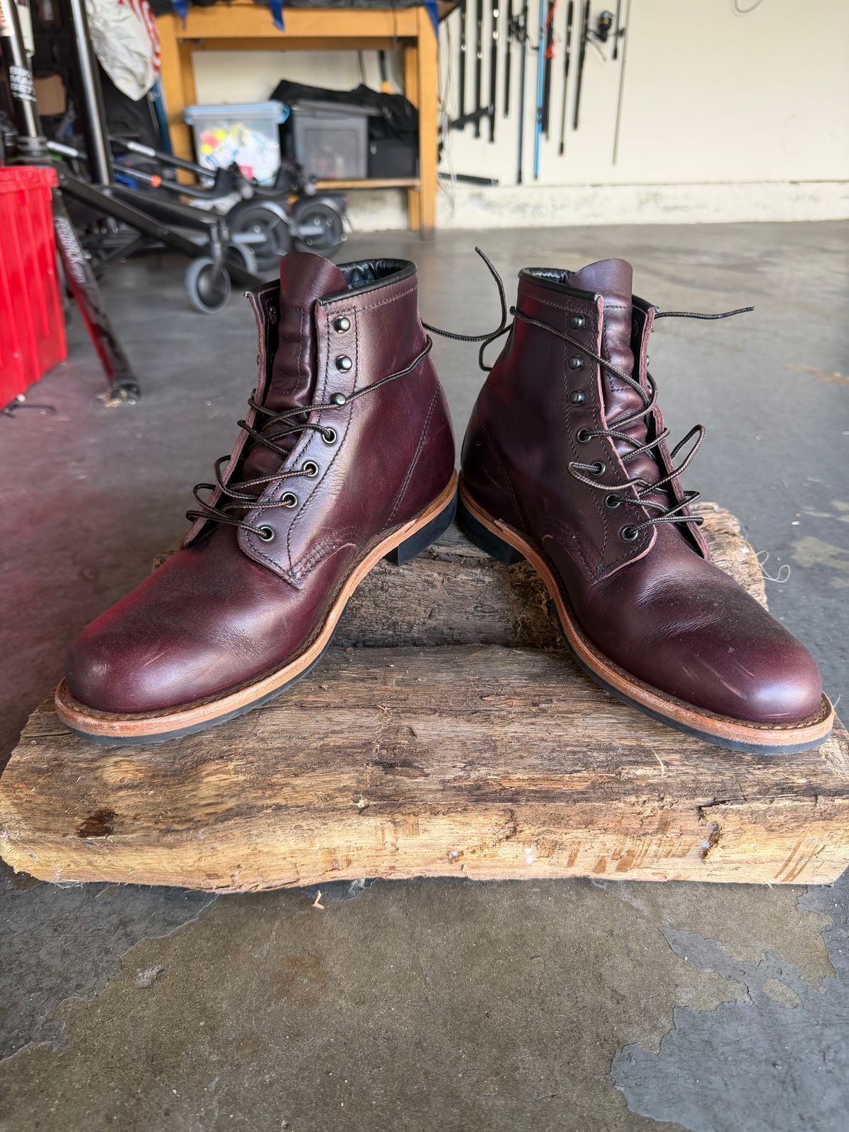 Photo by thelastleatherbender on March 13, 2026 of the Red Wing Beckman in S.B. Foot Black Cherry Excalibur.