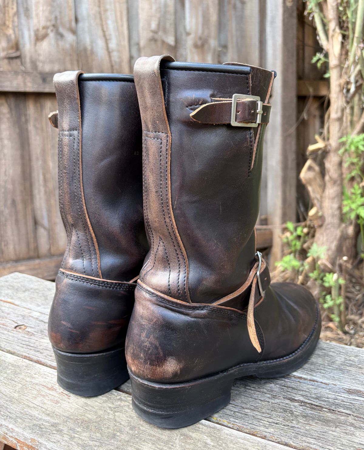 Photo by feathers1ut on April 26, 2026 of the Addict Boots AB-01 Engineer Boots in Black Dye-Finished Horsehide & Maryam Black Horsebutt.