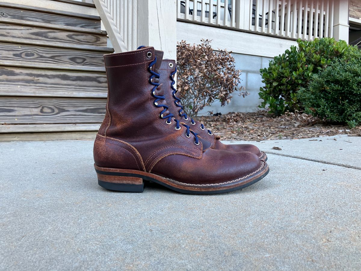 Photo by A_Dillard on October 22, 2024 of the Nicks MTO in Horween Tan Waxed Flesh.