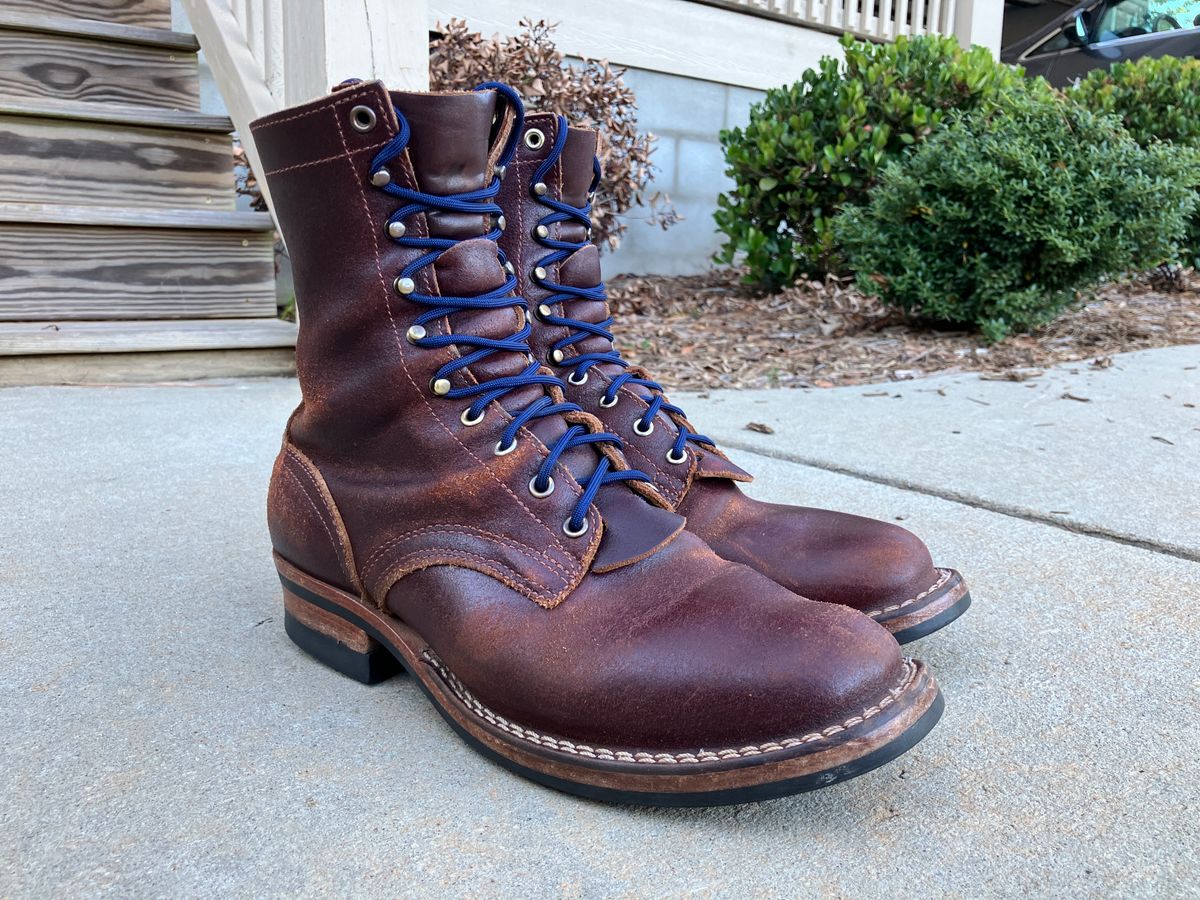 Photo by A_Dillard on October 22, 2024 of the Nicks MTO in Horween Tan Waxed Flesh.