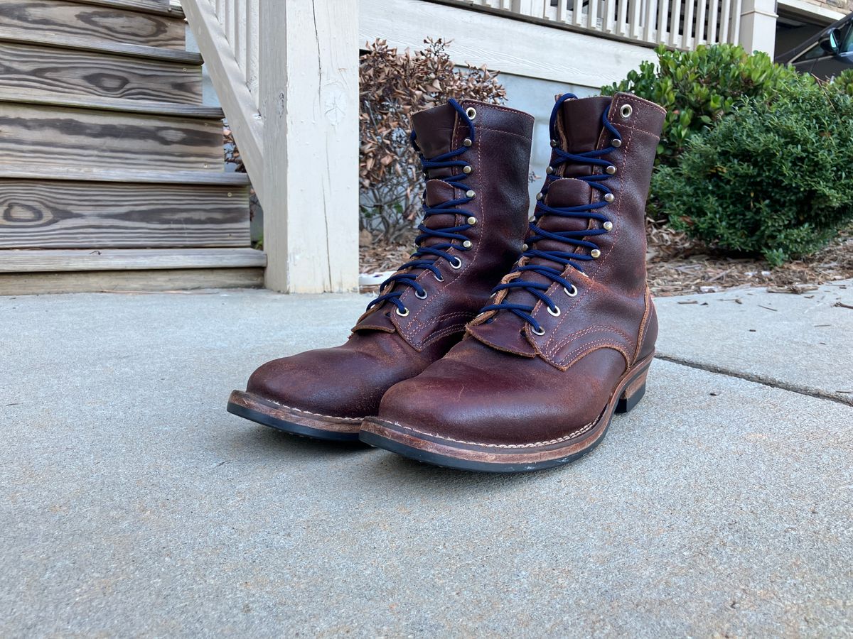 Photo by A_Dillard on October 22, 2024 of the Nicks MTO in Horween Tan Waxed Flesh.