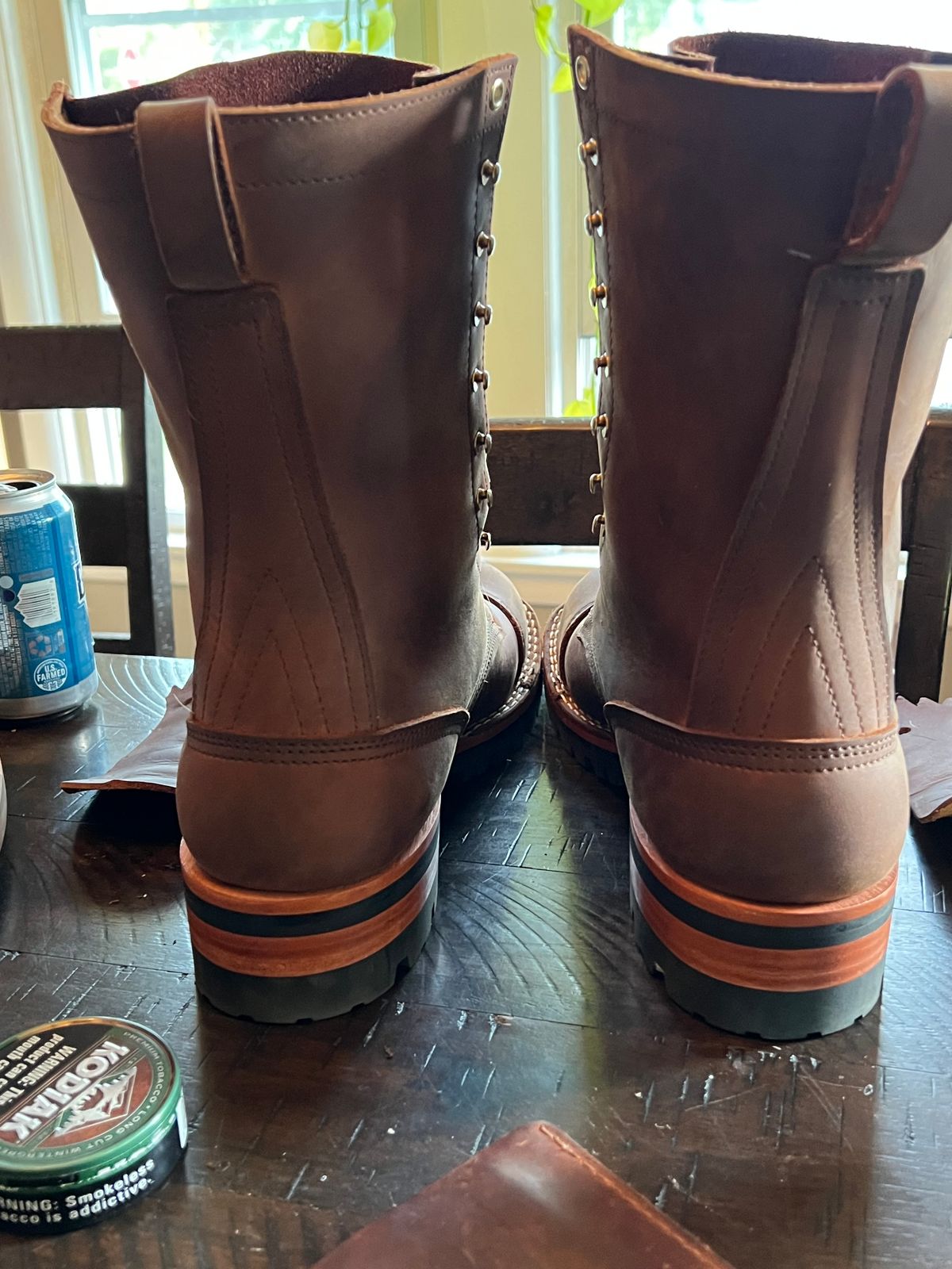 Photo by petejones418 on October 1, 2024 of the Nicks Lace Up Work in Seidel WeatherShield Brown.