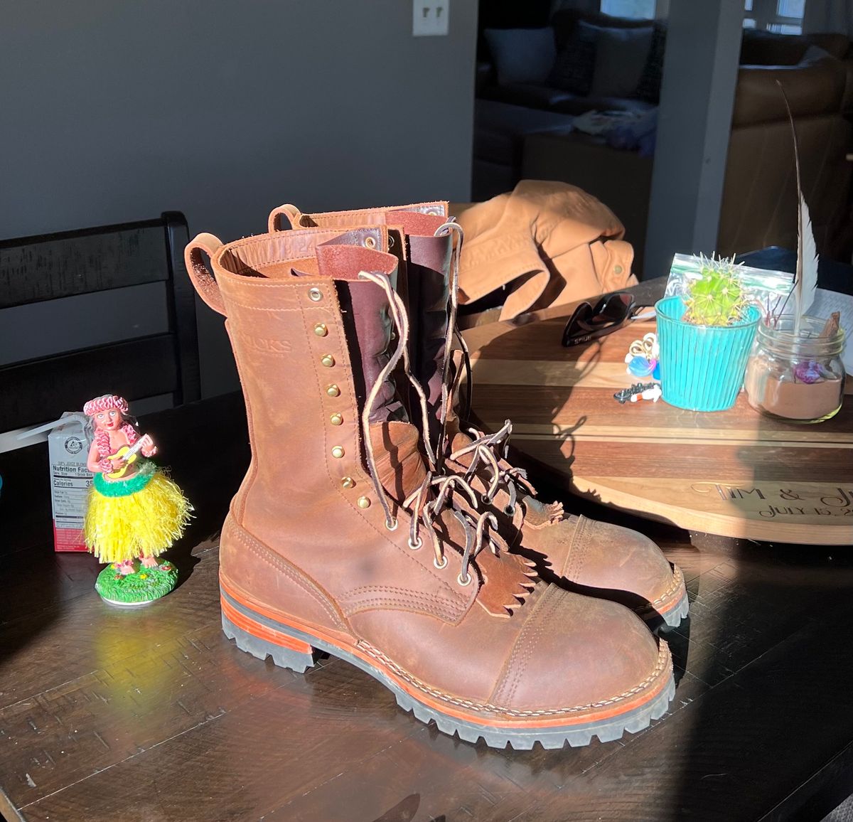 Photo by petejones418 on October 4, 2024 of the Nicks Lace Up Work in Seidel WeatherShield Brown.